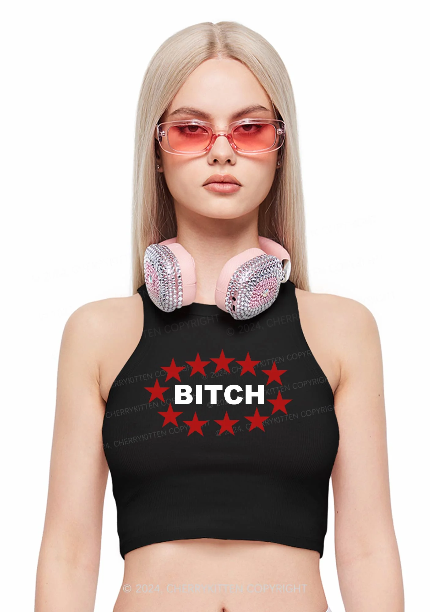 Bxxch Stars Y2K Crop Tank Top Cherrykitten - Image 2