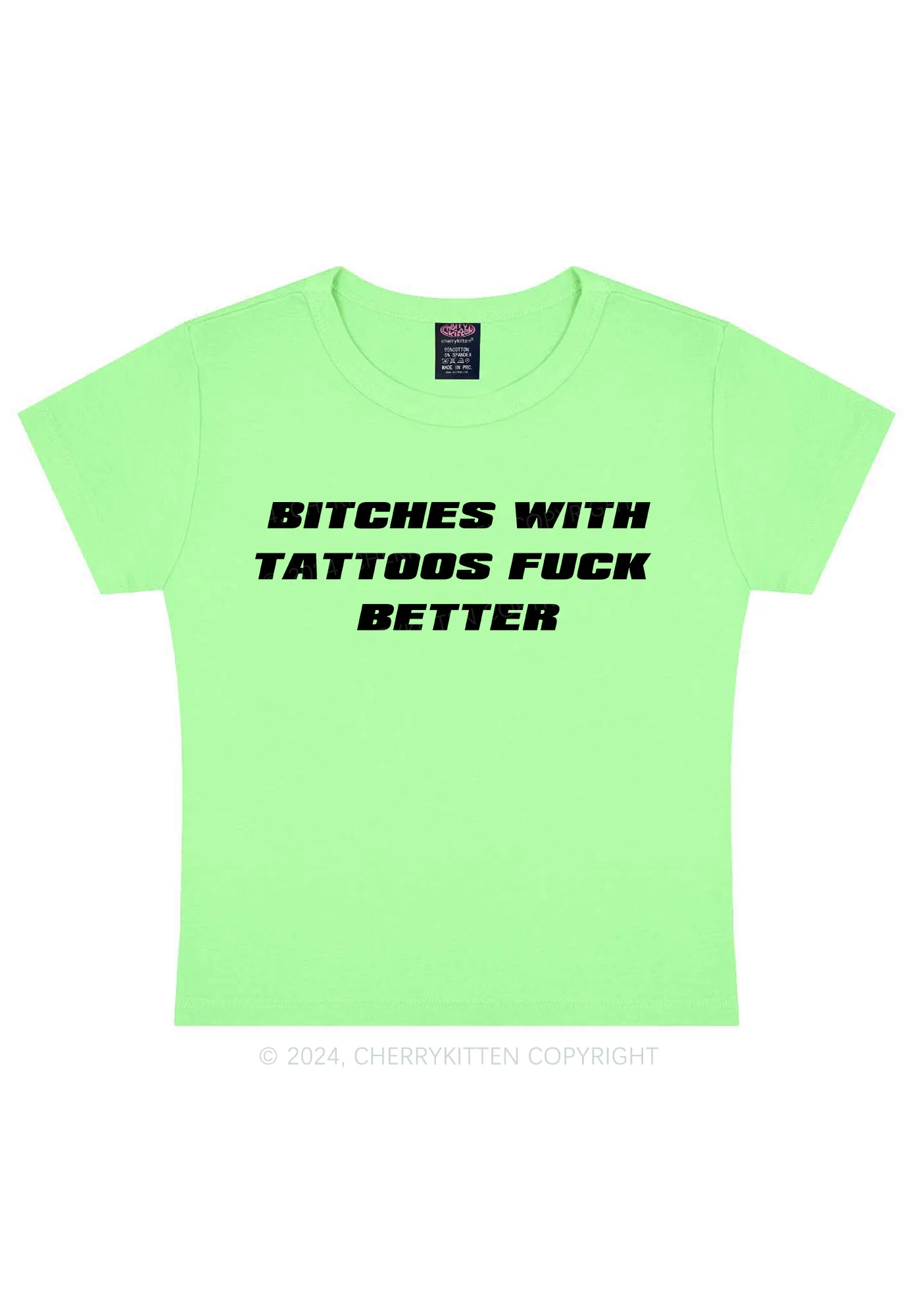 Bxxches With Tattoos Fxxk Better Y2k Baby Tee - Image 14