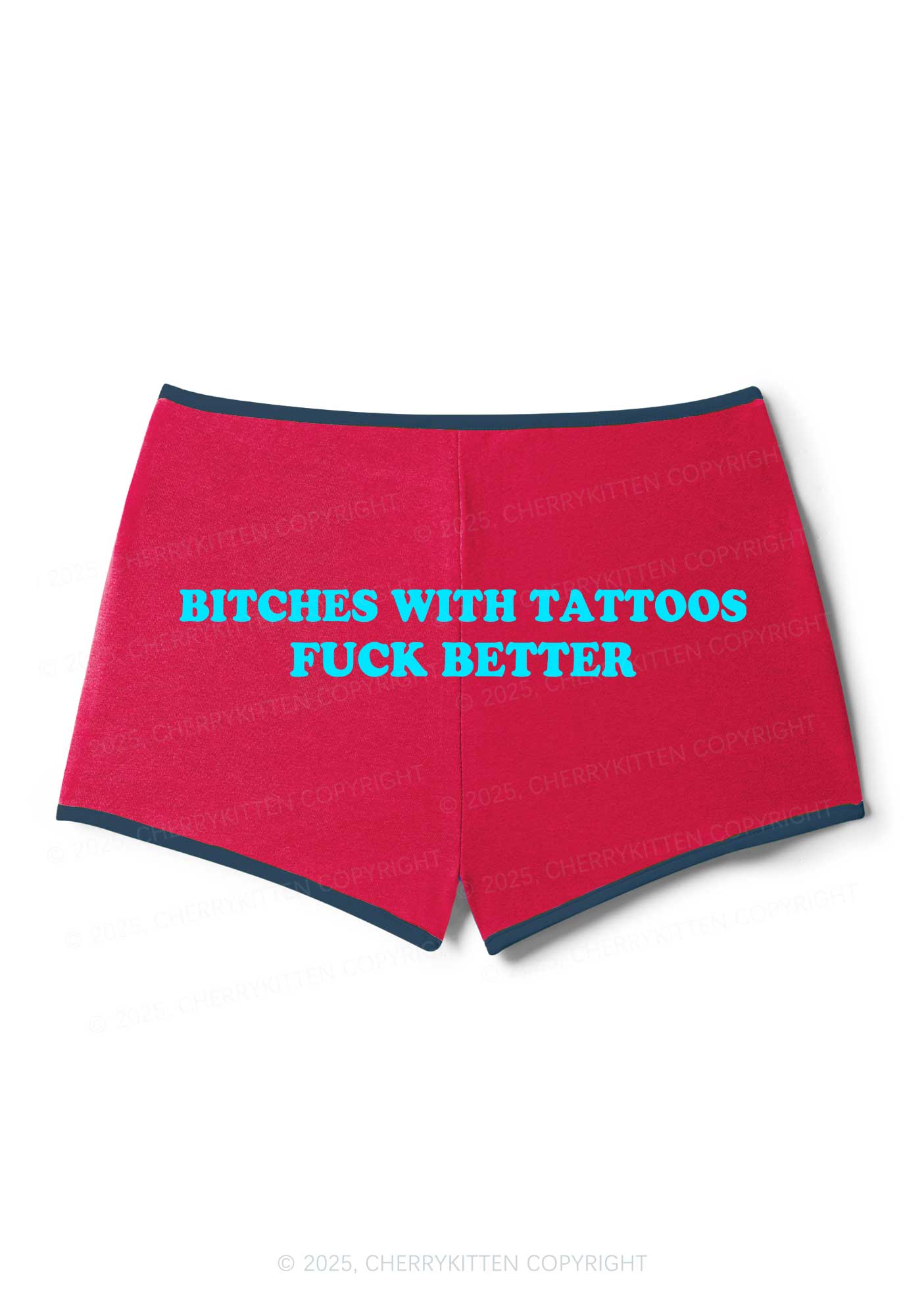 Bxxches With Tattoos Fxxk Better Y2K Booty Shorts Cherrykitten - Image 4