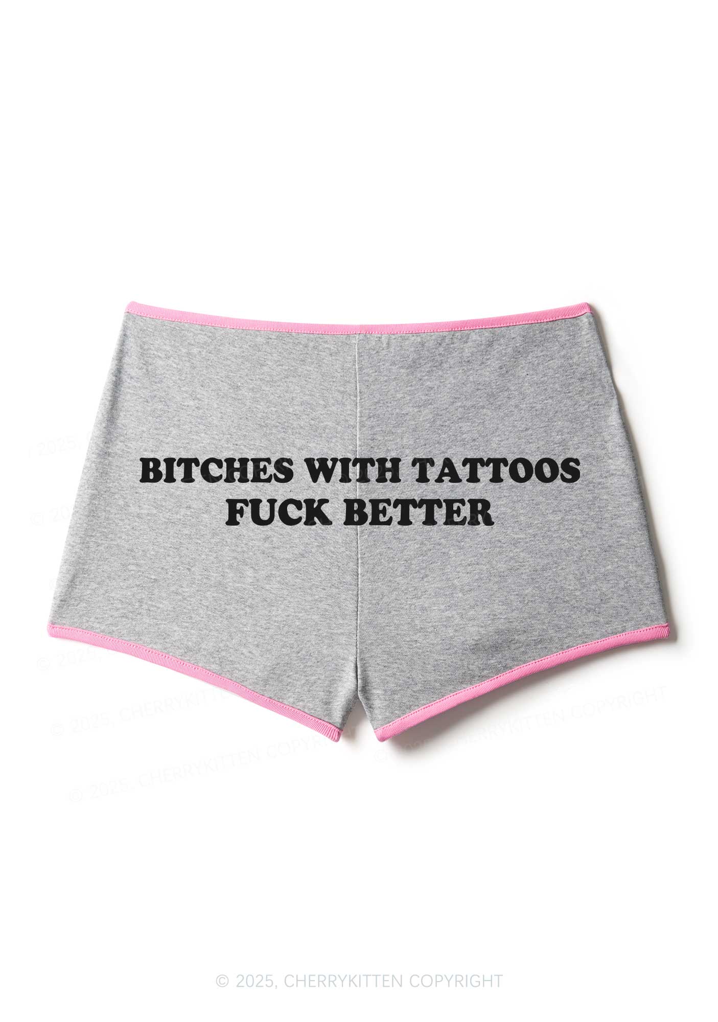 Bxxches With Tattoos Fxxk Better Y2K Booty Shorts Cherrykitten - Image 6