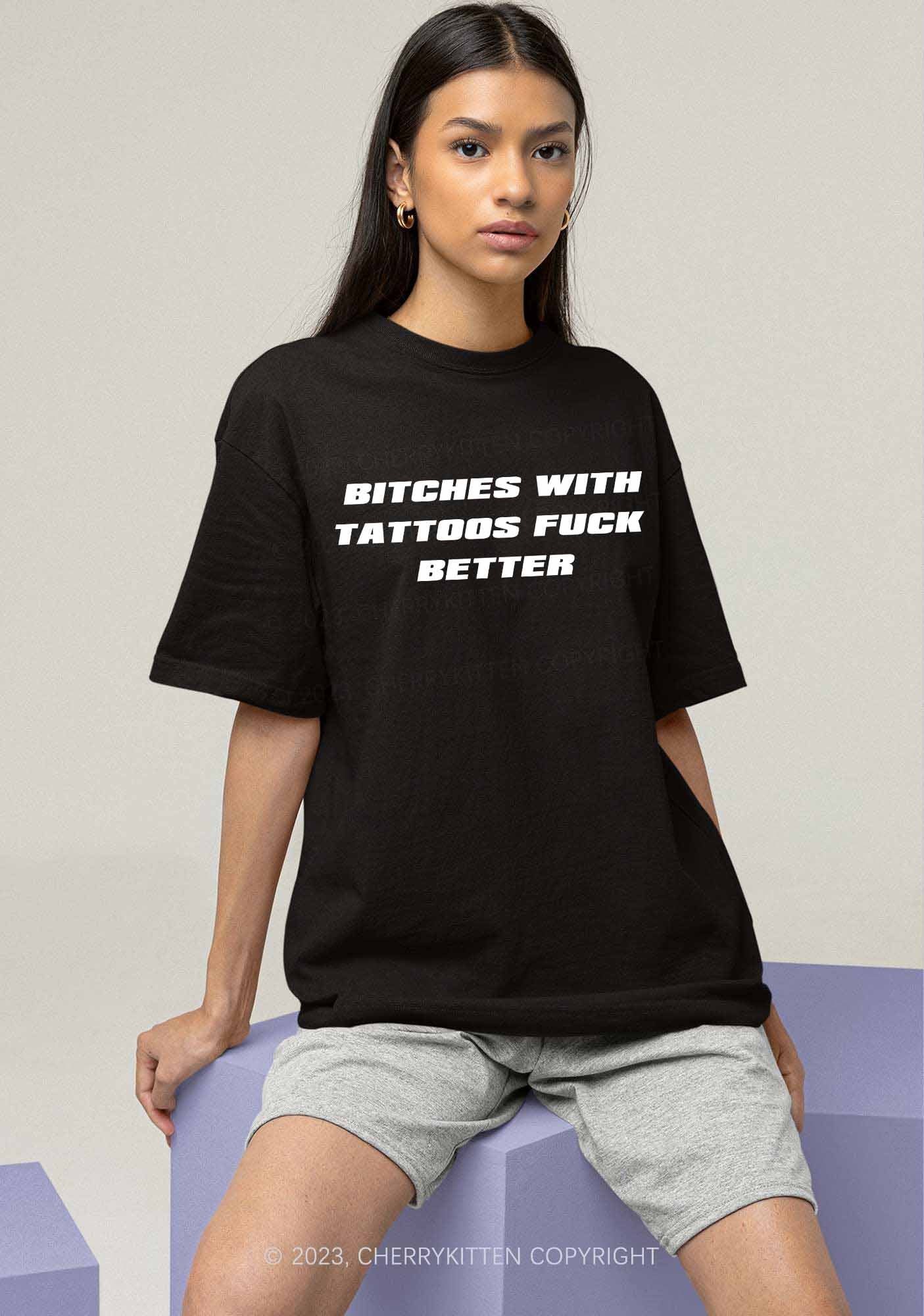 Bxxches With Tattoos Fxxk Better Y2K Chunky Shirt Cherrykitten - Image 2