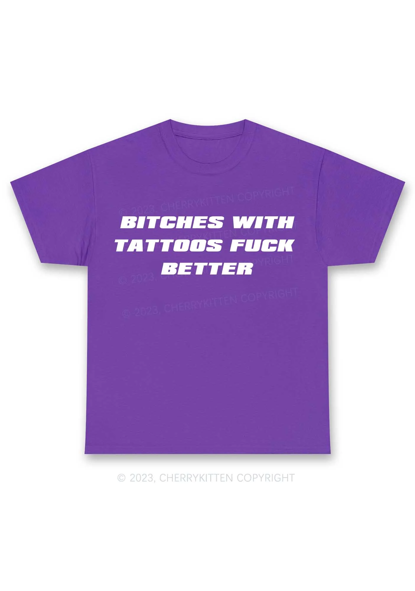 Bxxches With Tattoos Fxxk Better Y2K Chunky Shirt Cherrykitten - Image 3