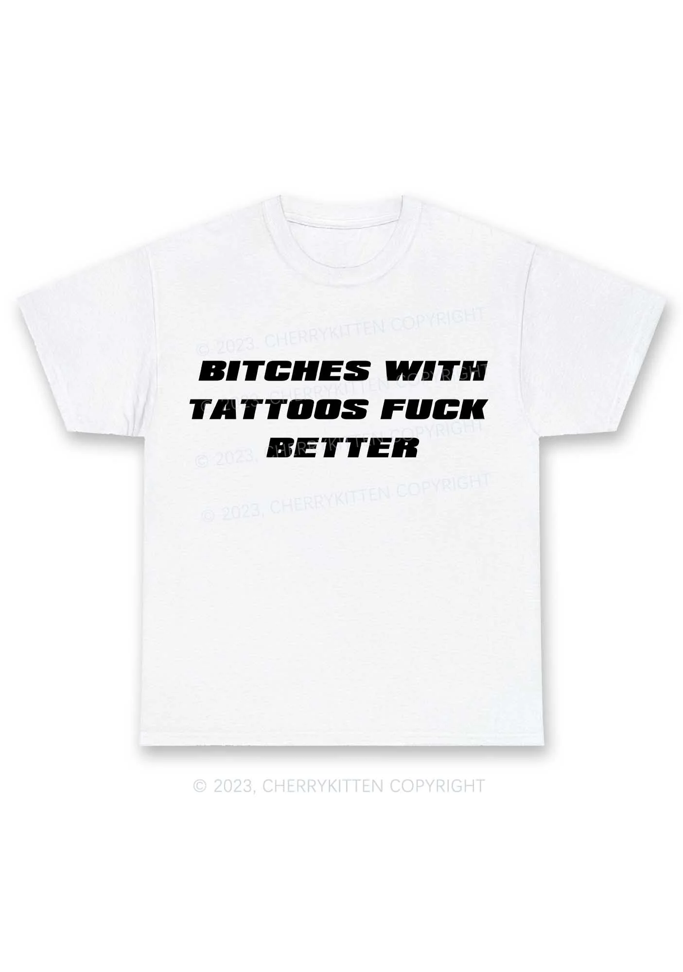 Bxxches With Tattoos Fxxk Better Y2K Chunky Shirt Cherrykitten - Image 4