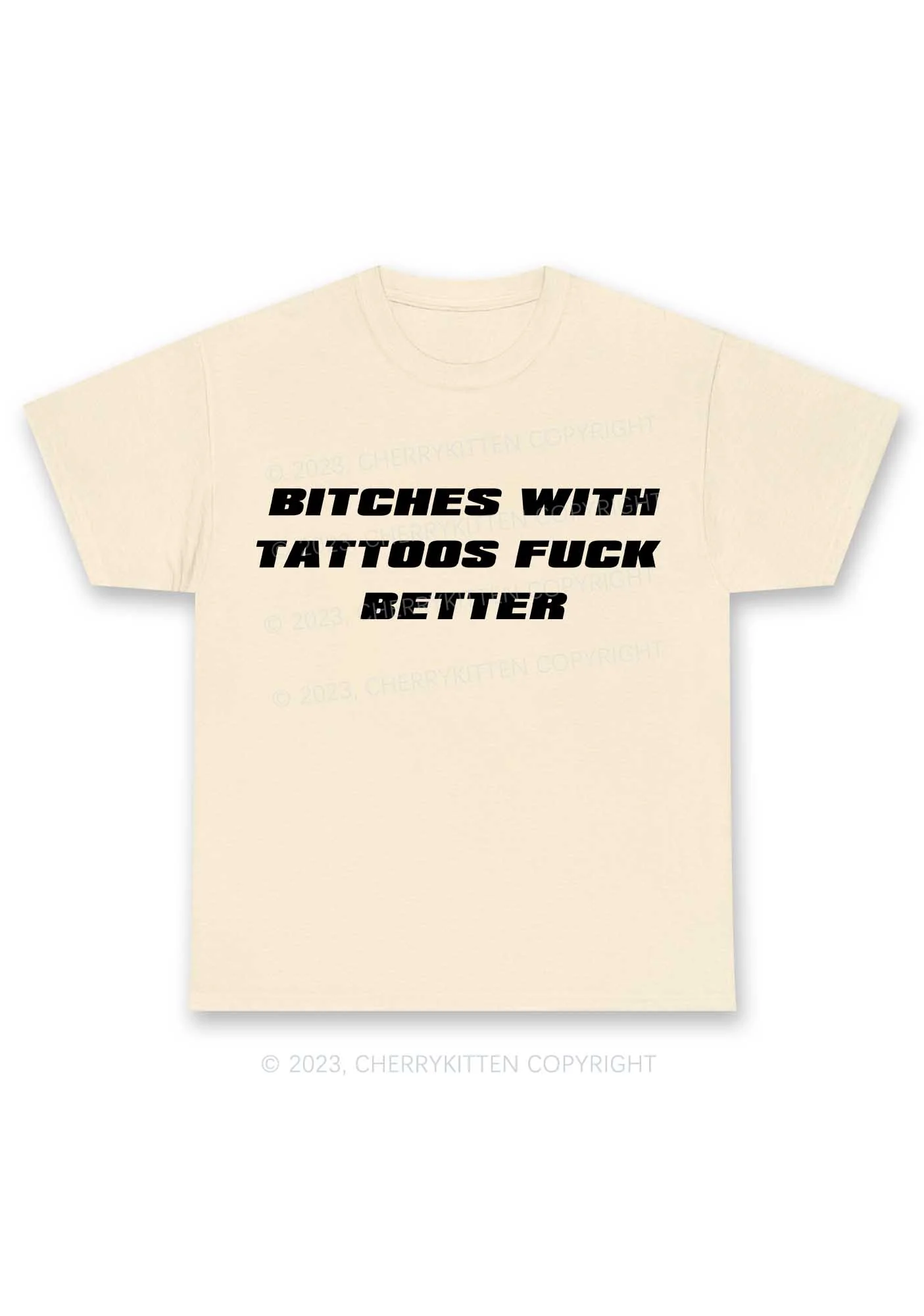 Bxxches With Tattoos Fxxk Better Y2K Chunky Shirt Cherrykitten - Image 5