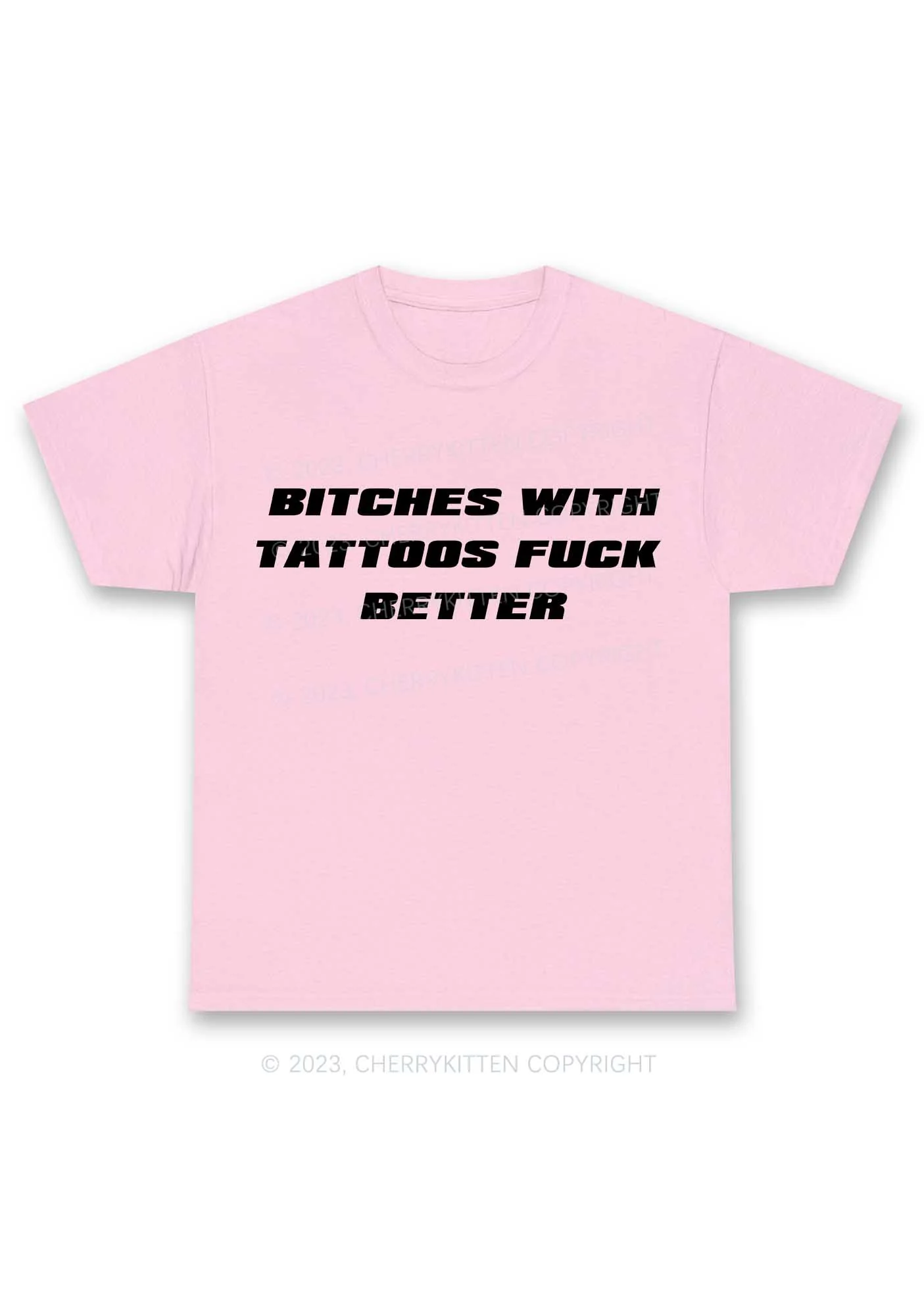 Bxxches With Tattoos Fxxk Better Y2K Chunky Shirt Cherrykitten - Image 6