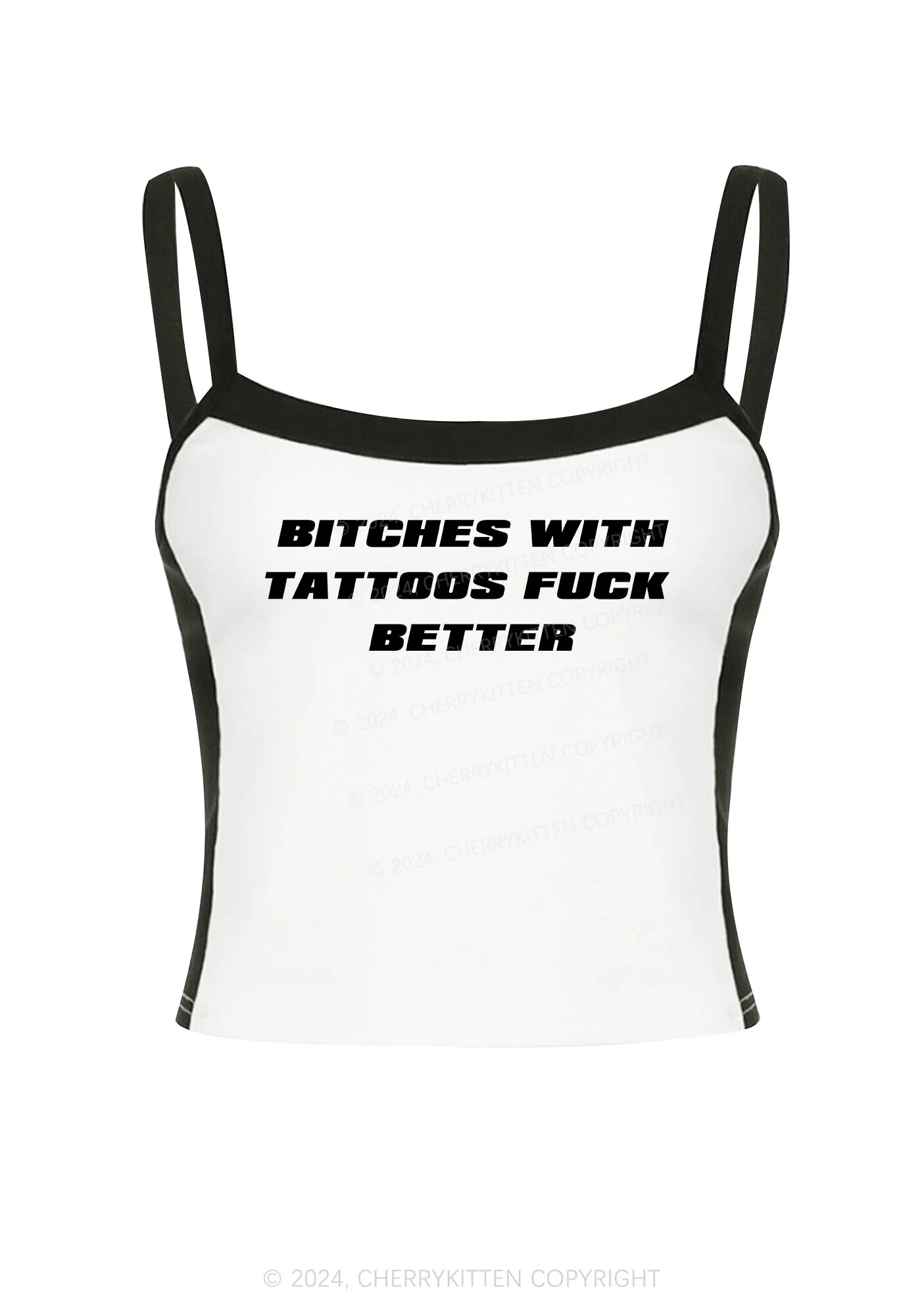 Bxxches With Tattoos Fxxk Better Y2K Color Block Crop Cami Top Cherrykitten - Image 2