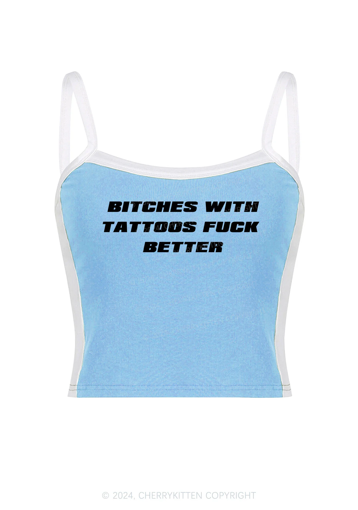 Bxxches With Tattoos Fxxk Better Y2K Color Block Crop Cami Top Cherrykitten - Image 4