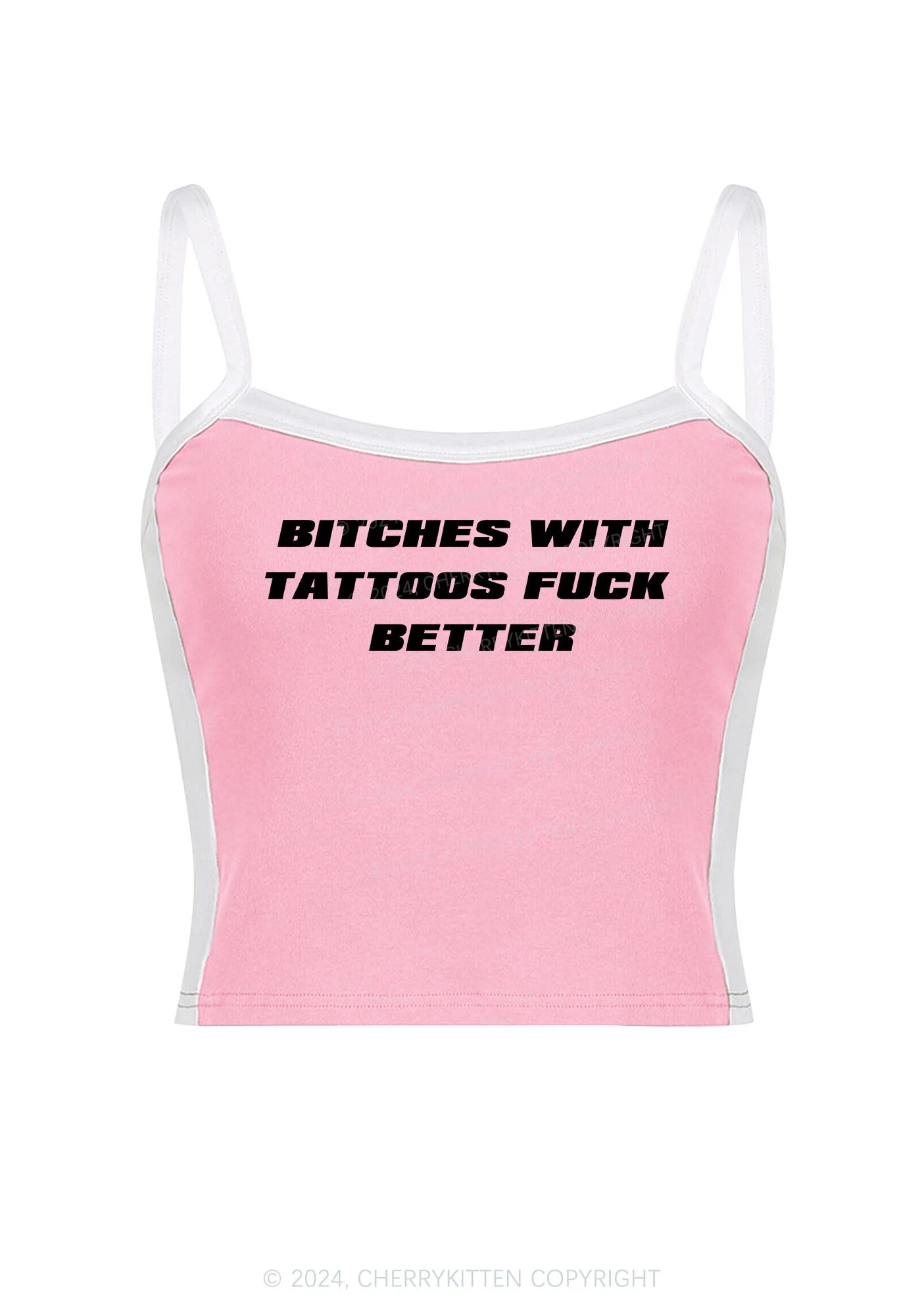 Bxxches With Tattoos Fxxk Better Y2K Color Block Crop Cami Top Cherrykitten - Image 5
