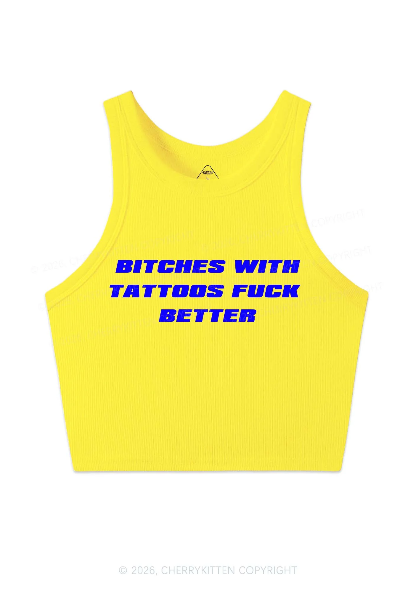Bxxches With Tattoos Fxxk Better Y2K Crop Tank Top Cherrykitten - Image 5