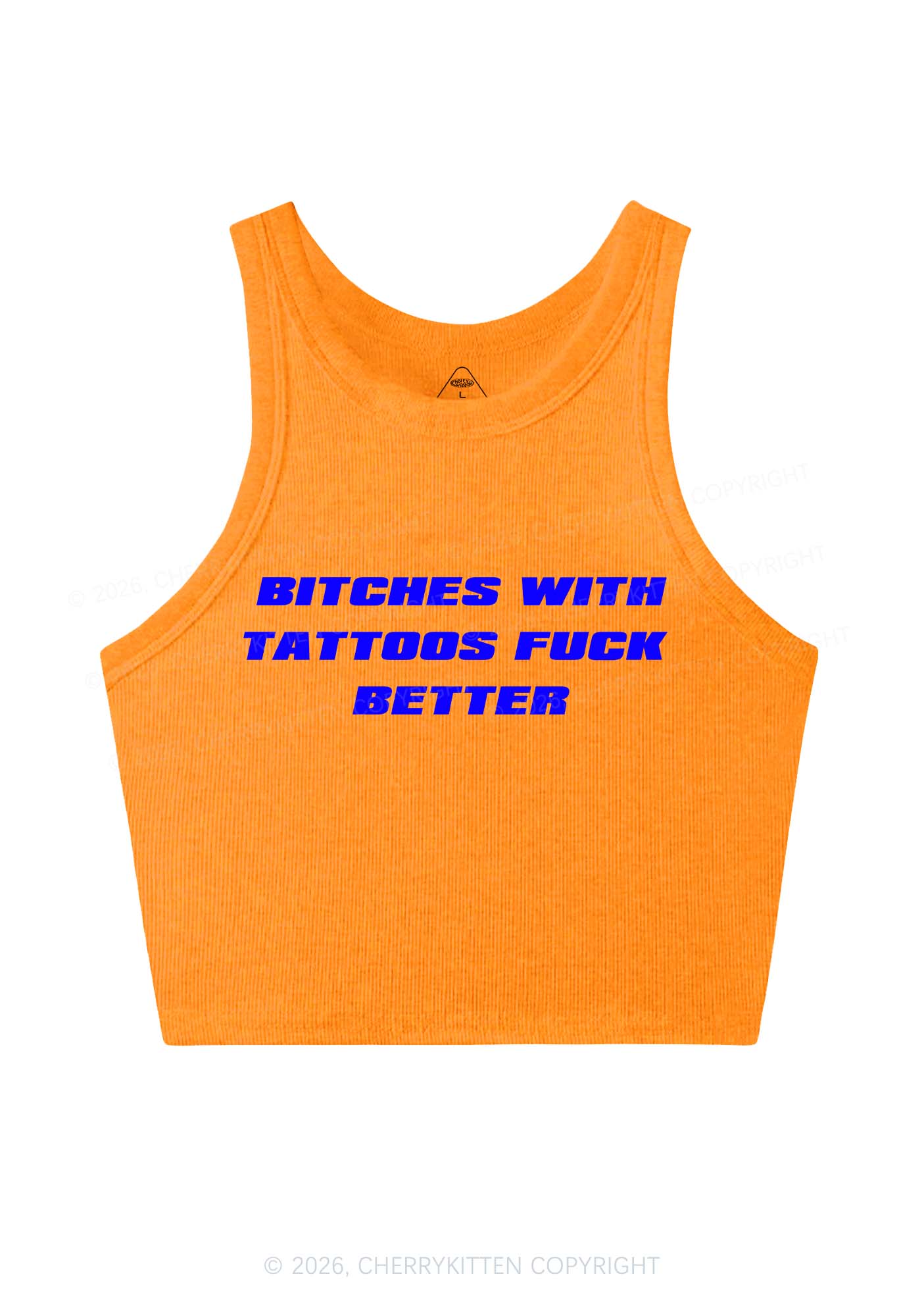 Bxxches With Tattoos Fxxk Better Y2K Crop Tank Top Cherrykitten - Image 8