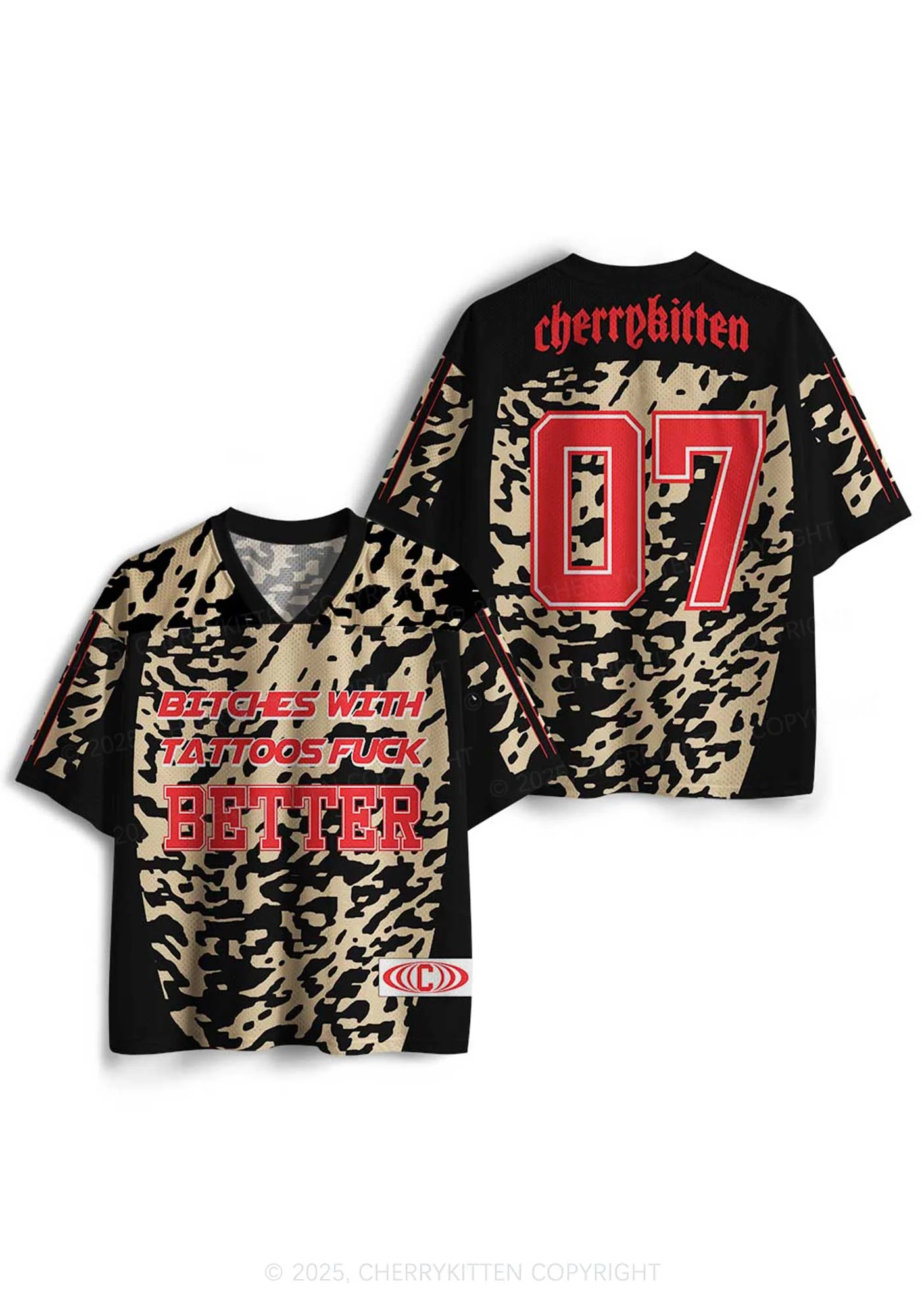 Custom Bxxches With Tattoos Fxxk Better Y2K Mesh Jersey Shirts Cherrykitten - Image 3