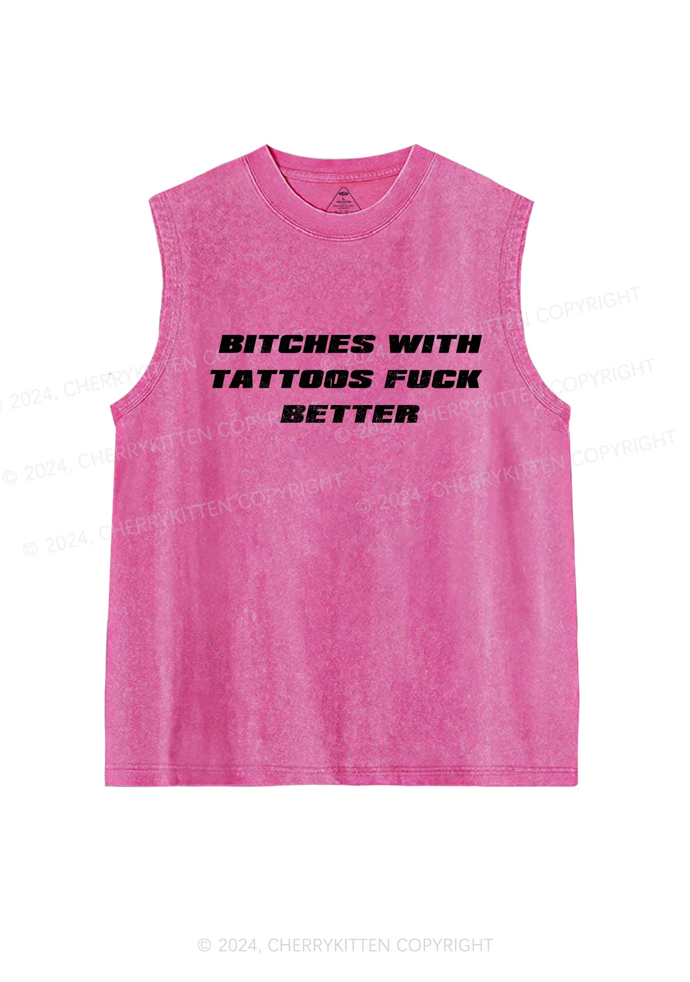 Bxxches With Tattoos Fxxk Better Y2K Washed Tank Cherrykitten - Image 4