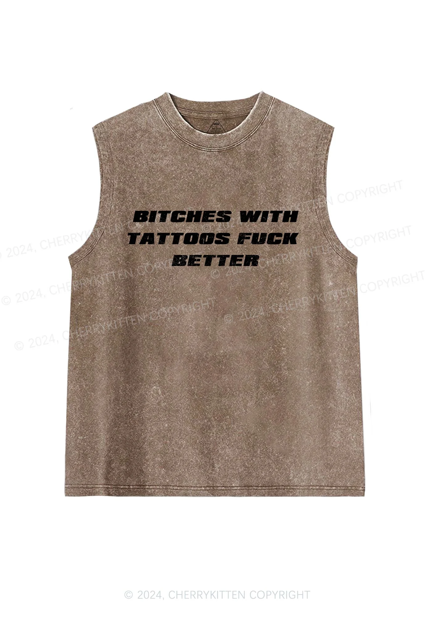 Bxxches With Tattoos Fxxk Better Y2K Washed Tank Cherrykitten - Image 6