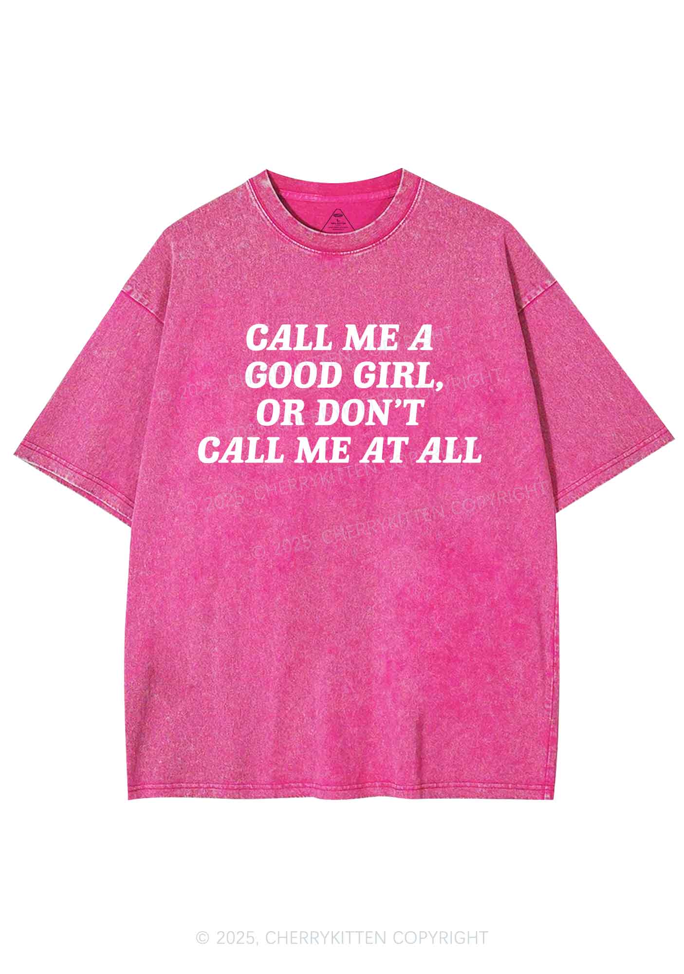Call Me Good Girl Y2K Shirts Washed Tee Cherrykitten - Image 4