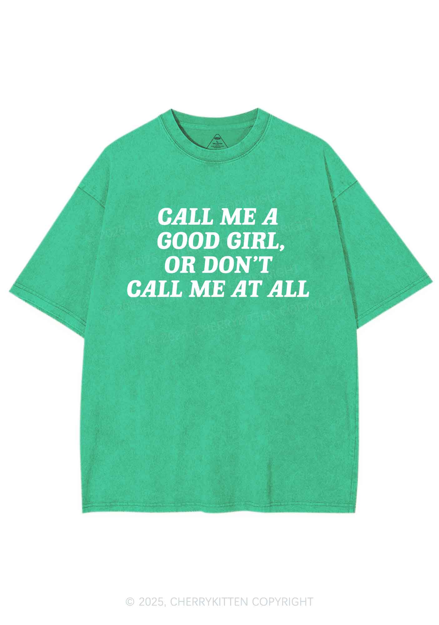 Call Me Good Girl Y2K Shirts Washed Tee Cherrykitten - Image 6