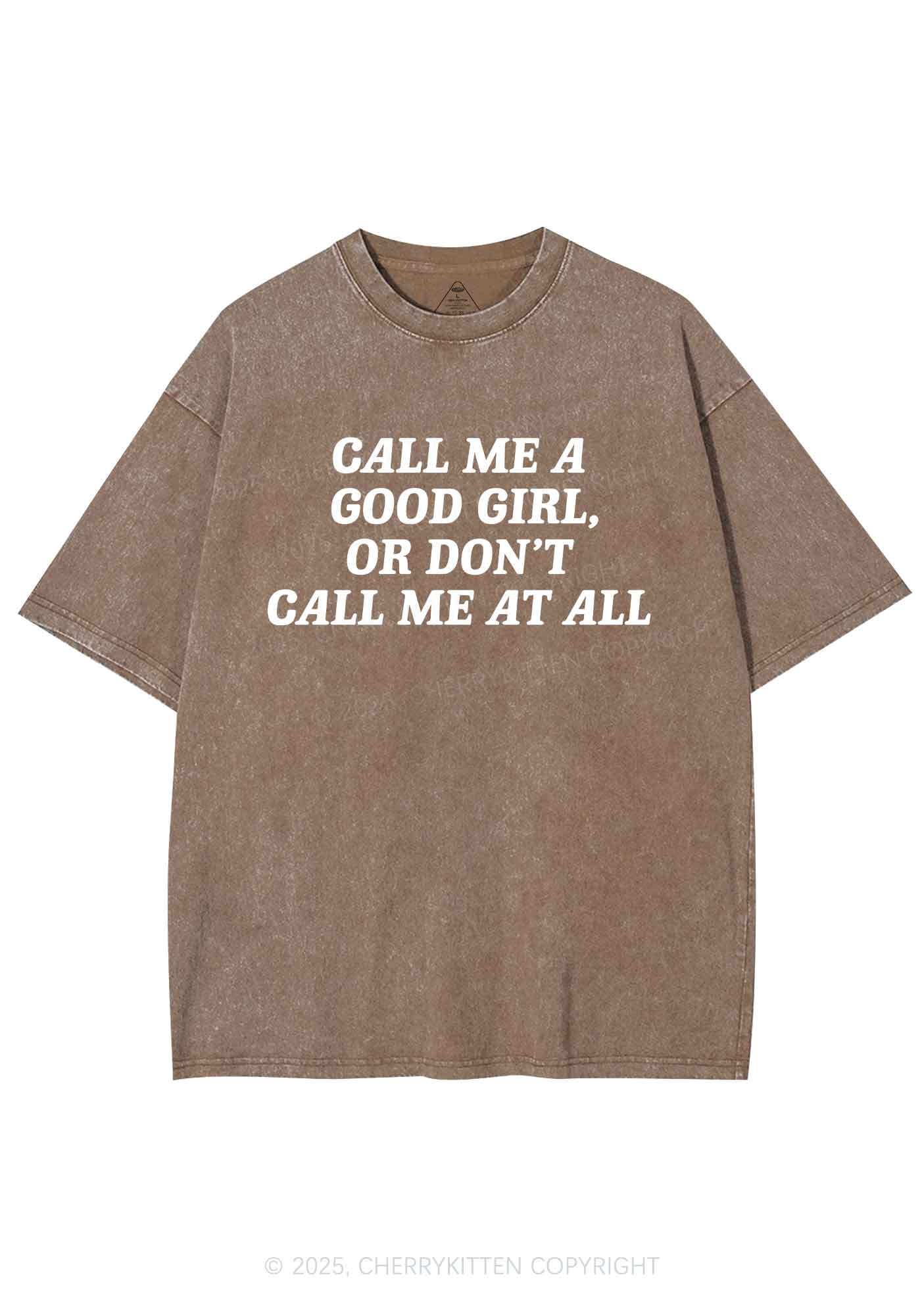 Call Me Good Girl Y2K Shirts Washed Tee Cherrykitten - Image 7
