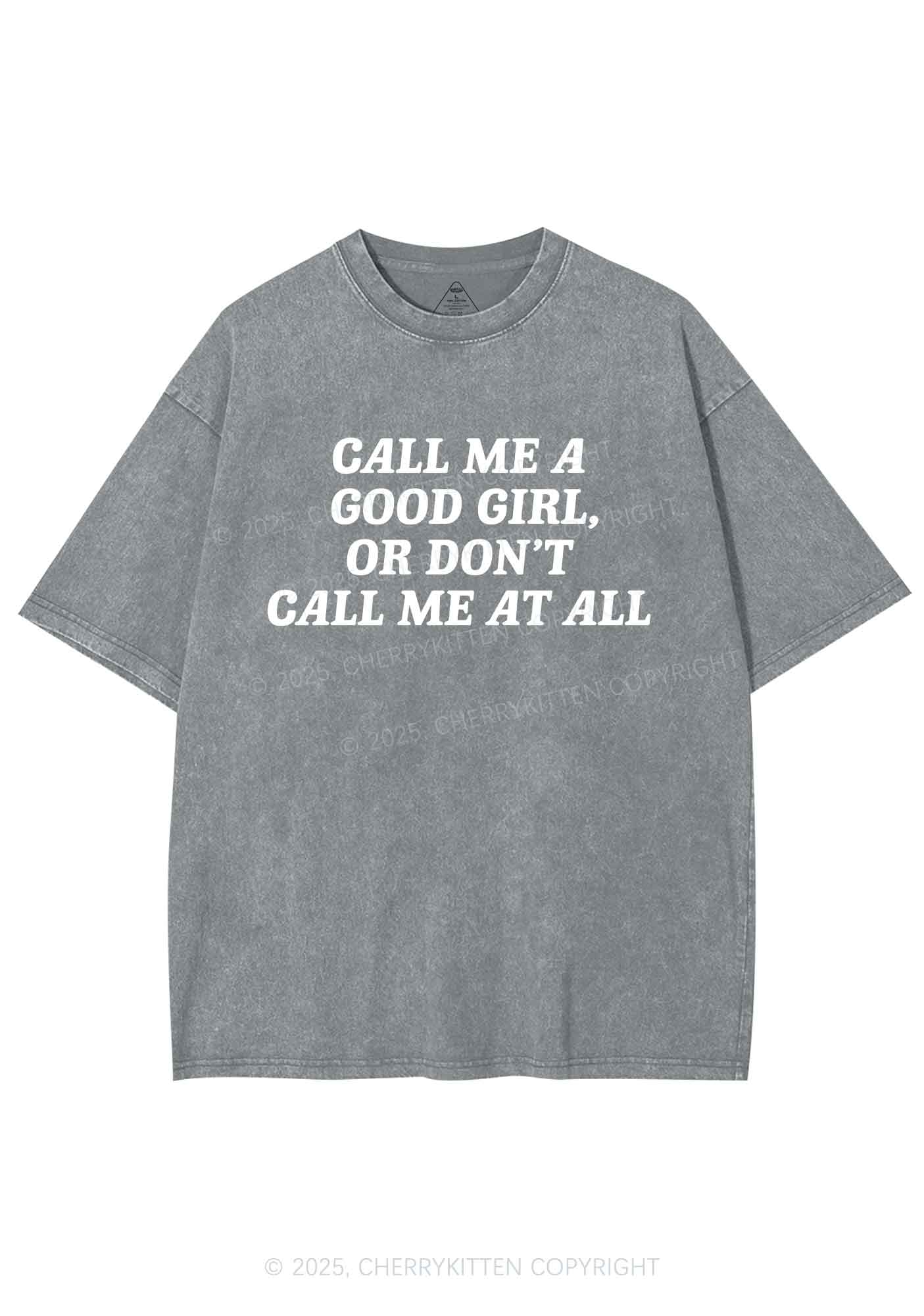 Call Me Good Girl Y2K Shirts Washed Tee Cherrykitten - Image 8