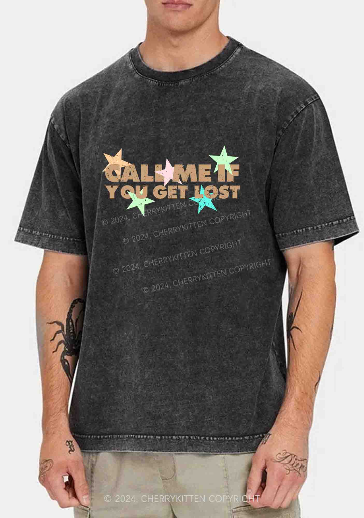 Call Me If You Get Lost Y2K Washed Tee Cherrykitten - Image 2