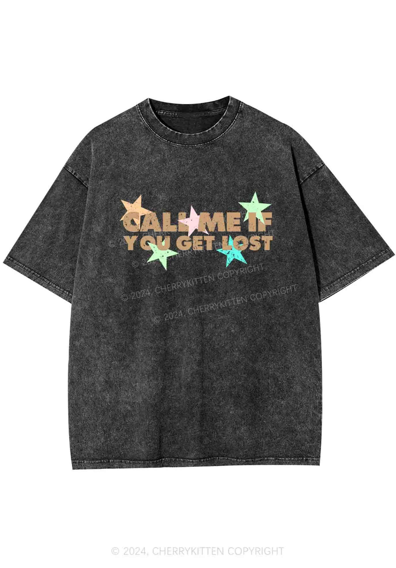 Call Me If You Get Lost Y2K Washed Tee Cherrykitten - Image 3