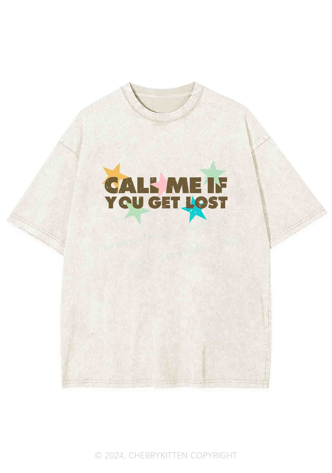 Call Me If You Get Lost Y2K Washed Tee Cherrykitten - Image 4