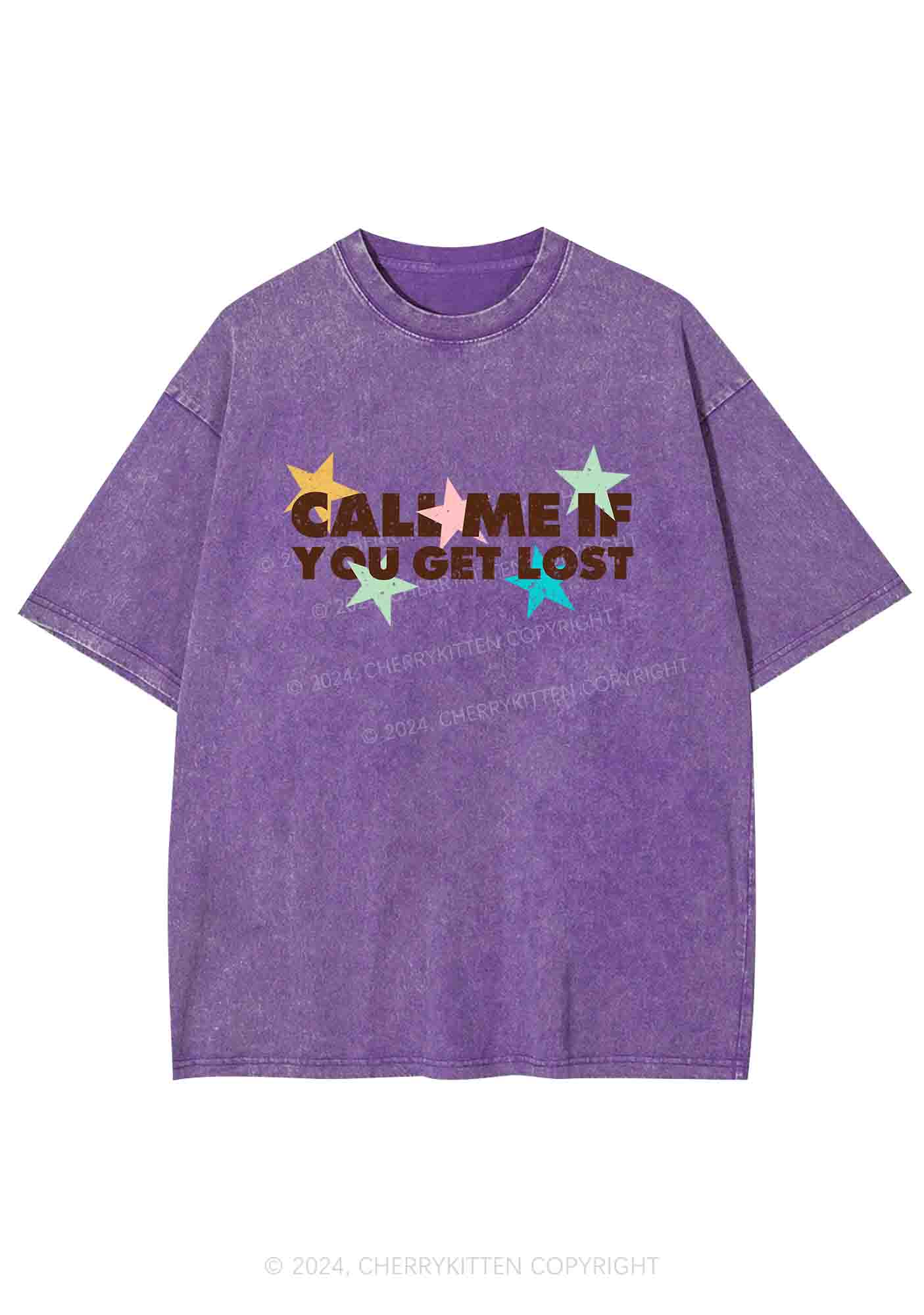 Call Me If You Get Lost Y2K Washed Tee Cherrykitten - Image 5