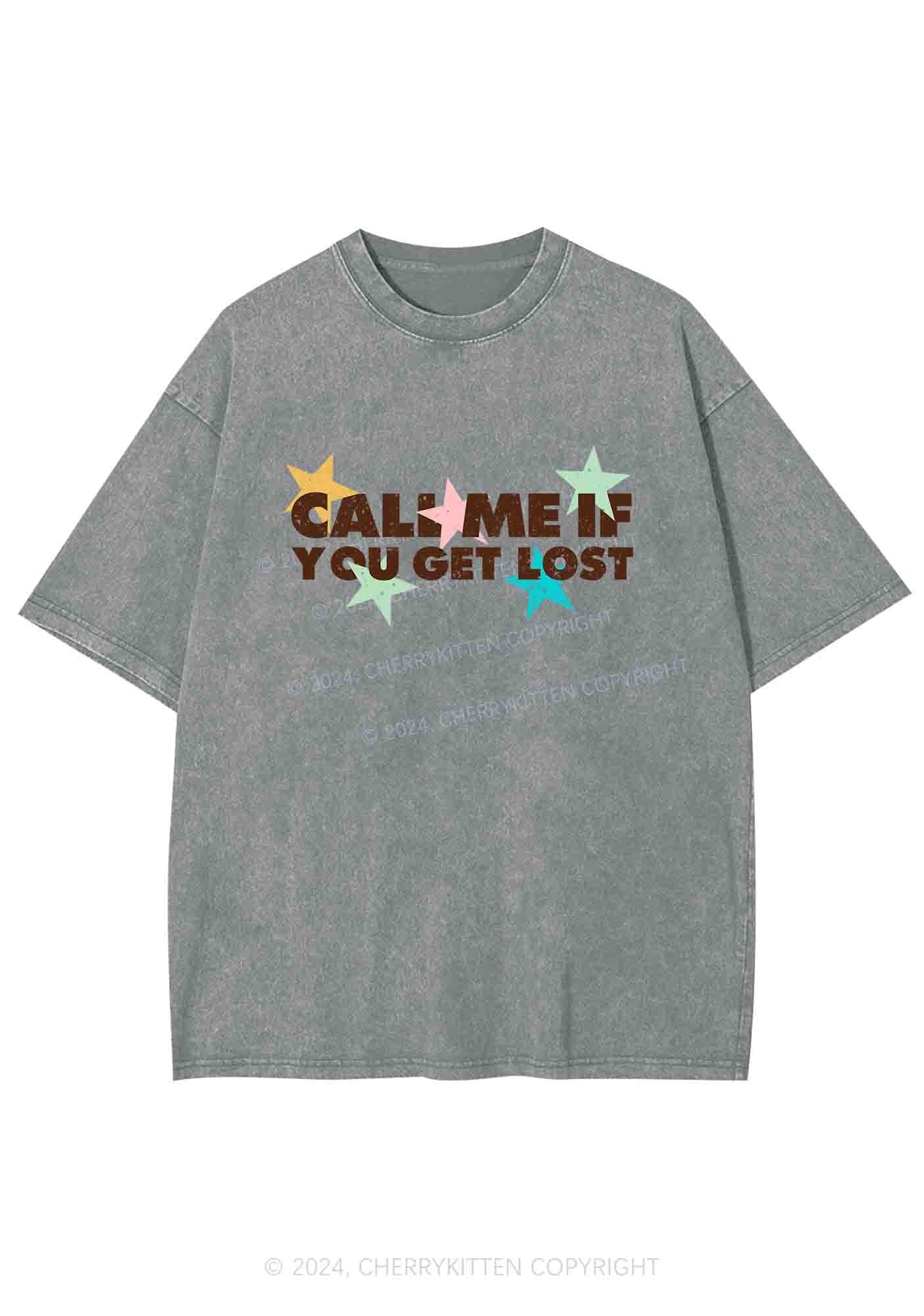 Call Me If You Get Lost Y2K Washed Tee Cherrykitten - Image 7