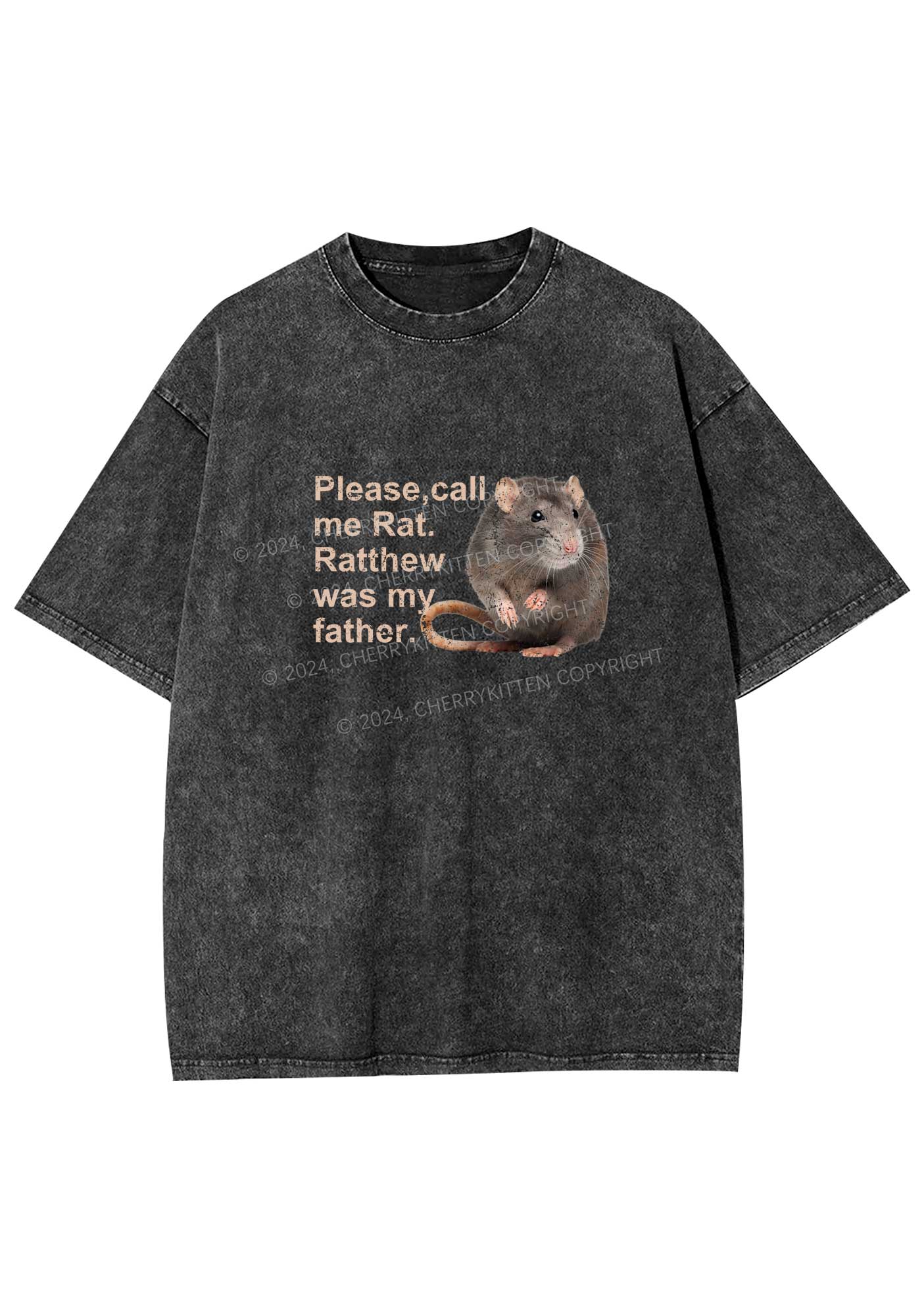 Call Me Rat Y2K Washed Tee Cherrykitten - Image 3