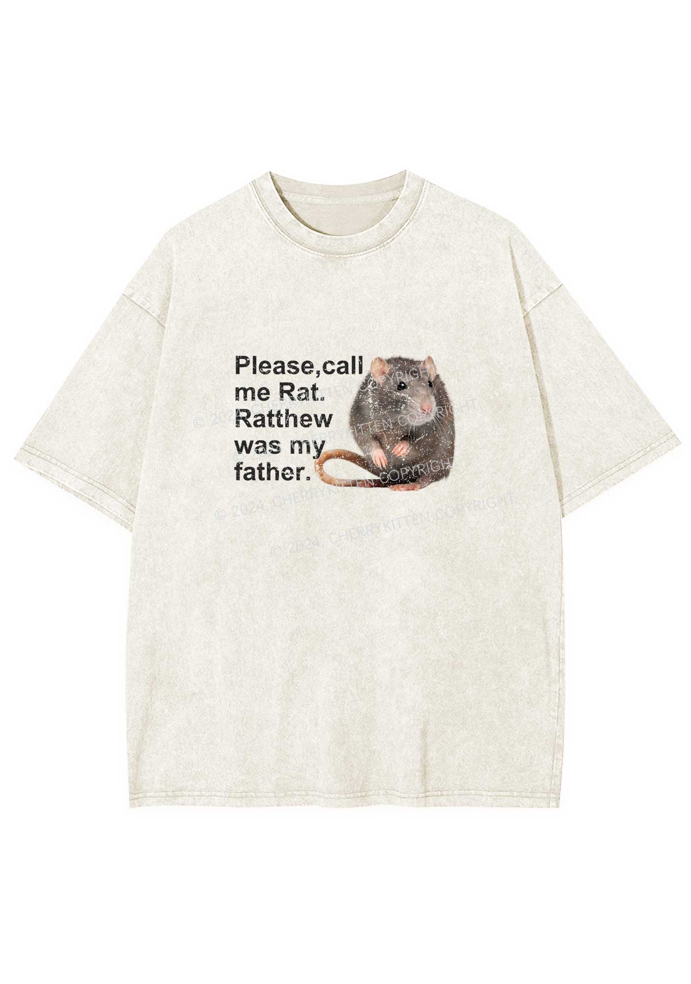 Call Me Rat Y2K Washed Tee Cherrykitten - Image 4