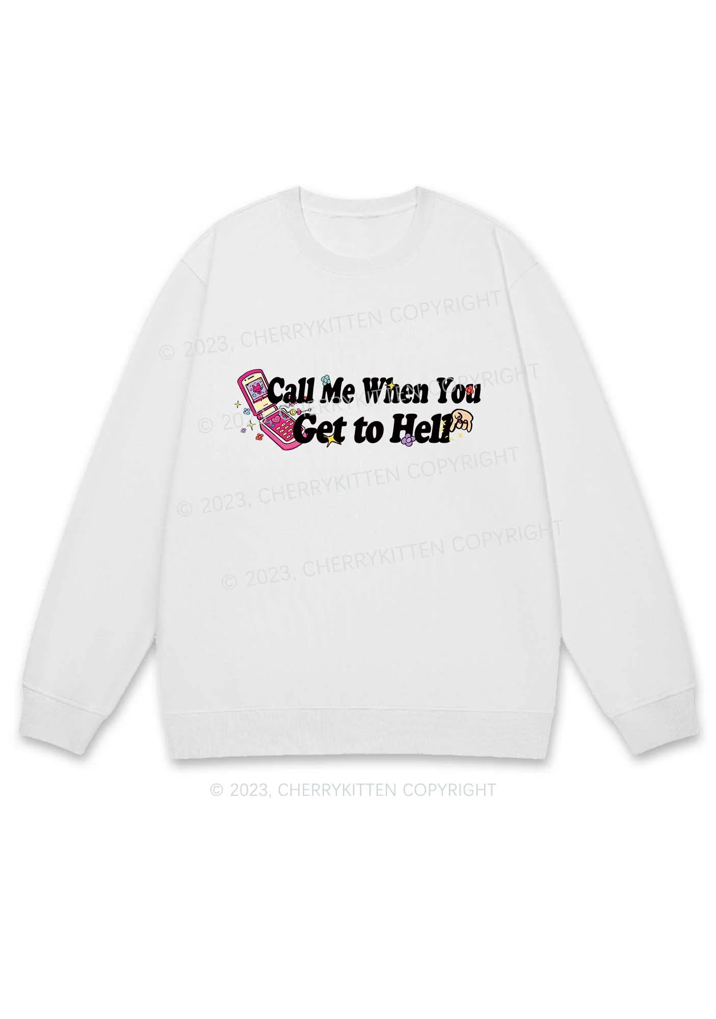 Call Me When You Get To Hell Y2K Sweatshirt Cherrykitten - Image 4