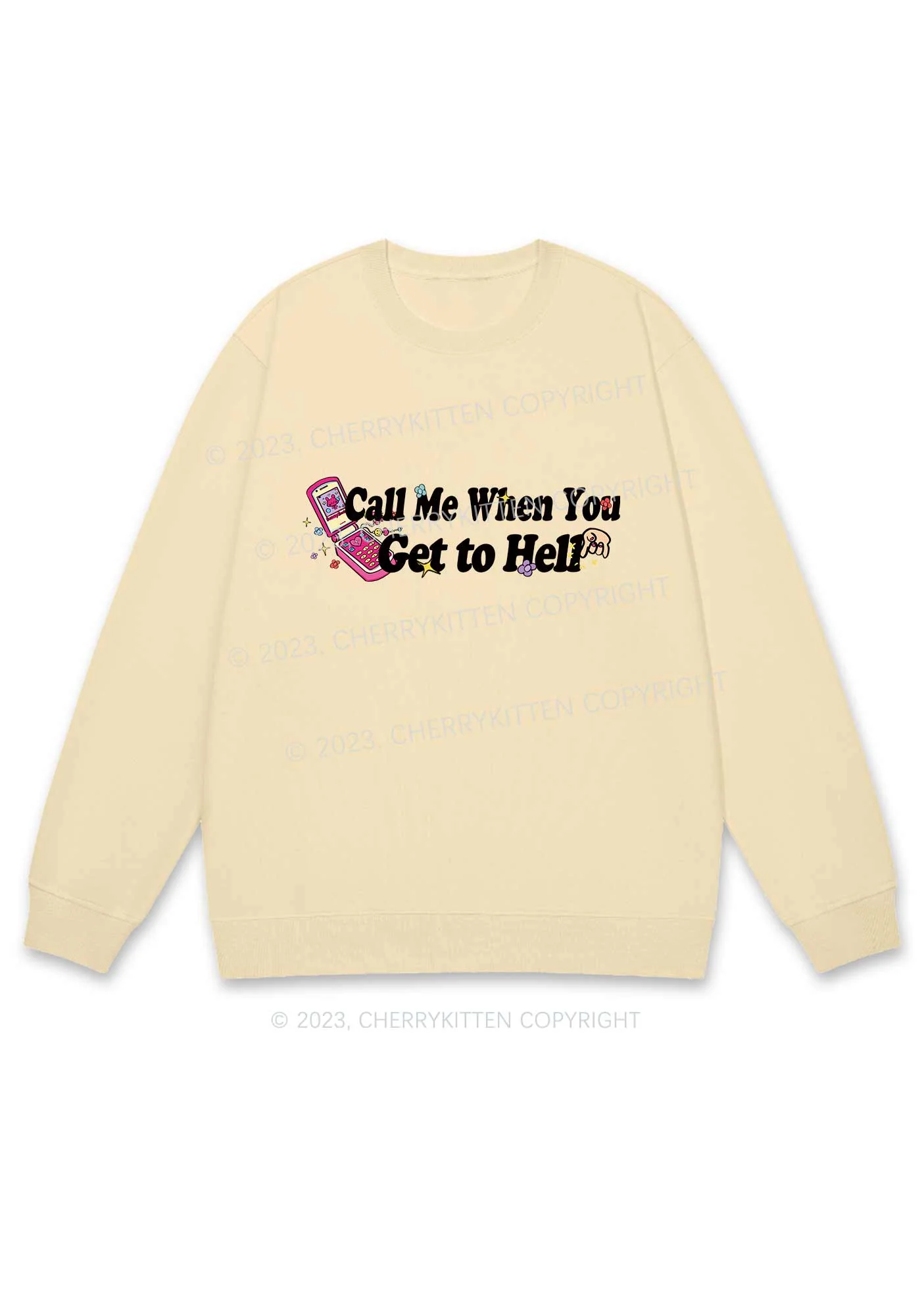 Call Me When You Get To Hell Y2K Sweatshirt Cherrykitten - Image 5