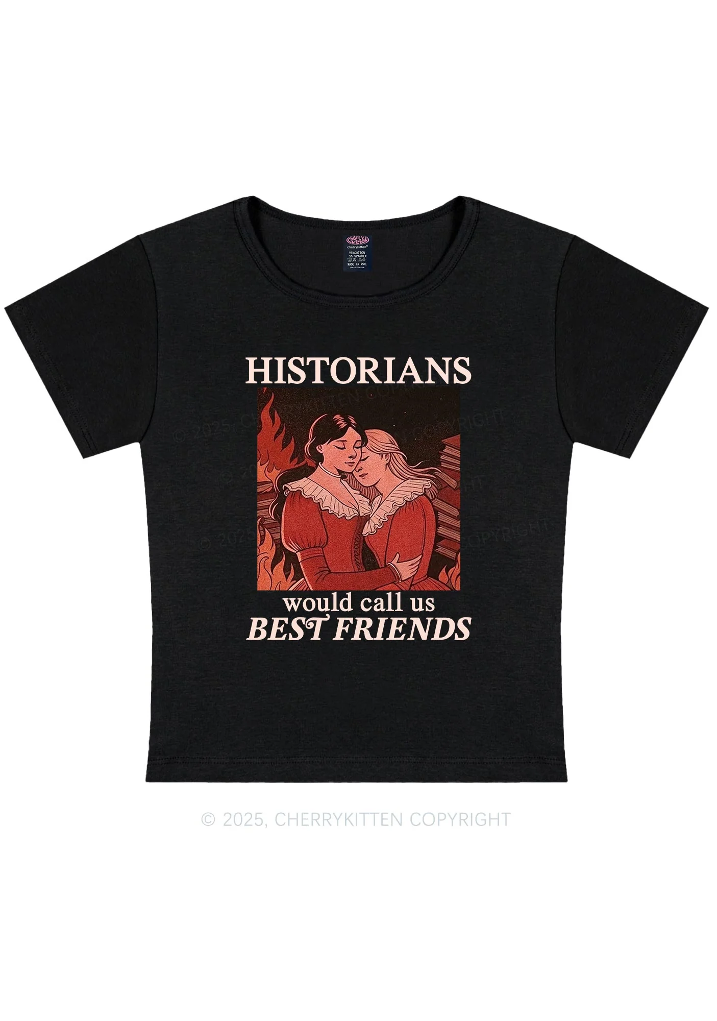 Call Us Best Friends Pride Y2K Baby Tee Cherrykitten - Image 4