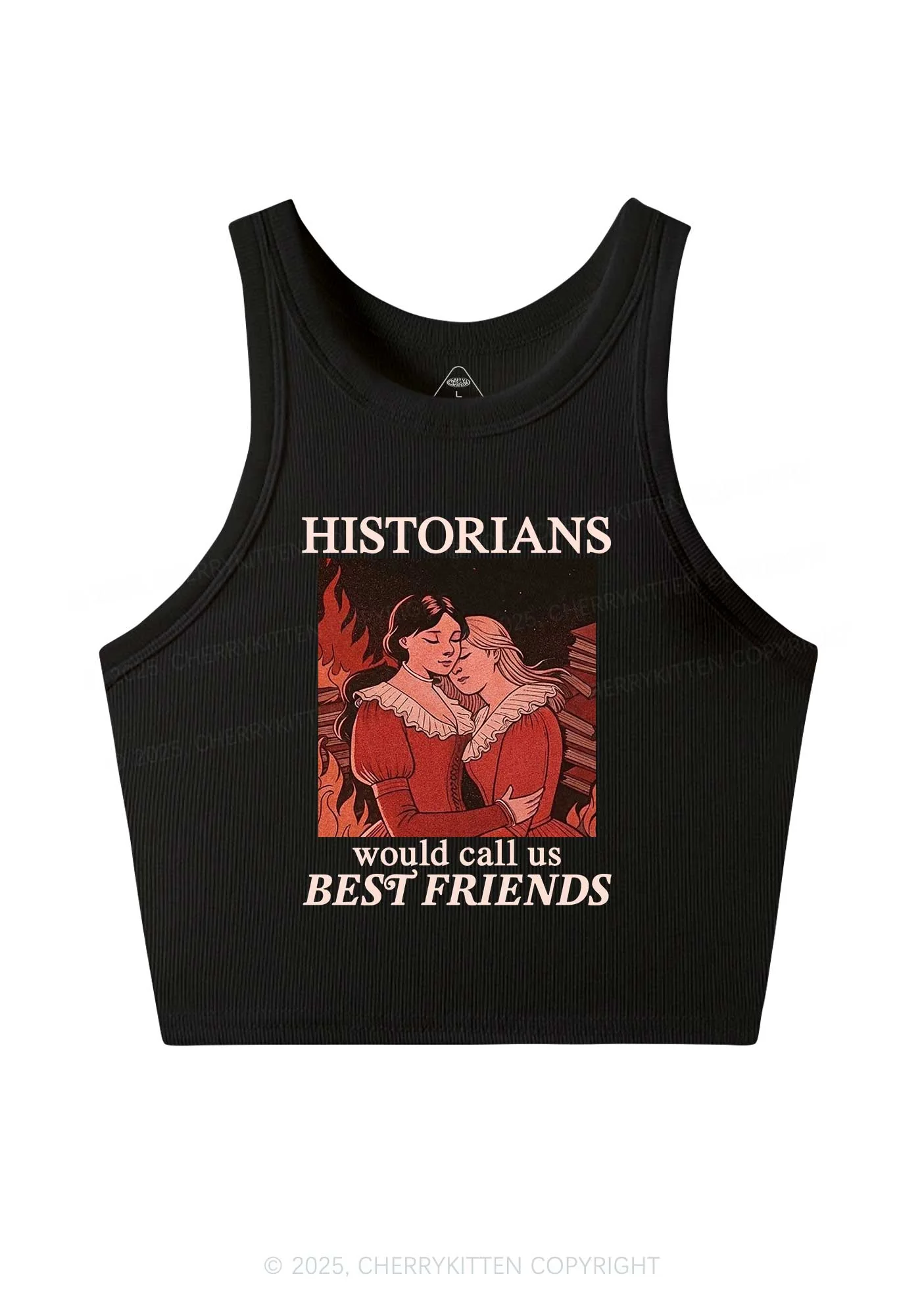 Call Us Best Friends Pride Y2K Crop Tank Top Cherrykitten - Image 2
