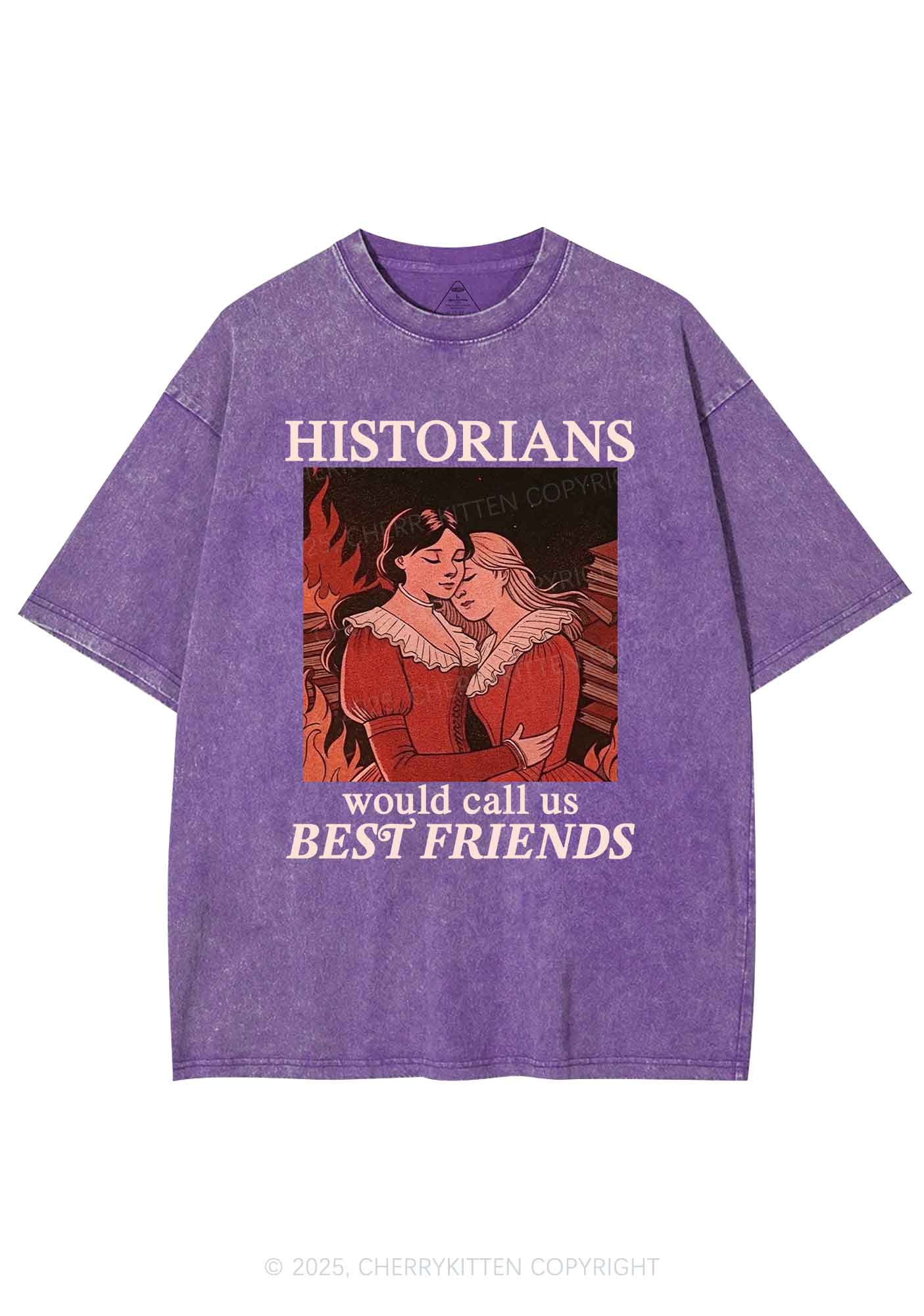 Call Us Best Friends Pride Y2K Shirts Washed Tee Cherrykitten - Image 5