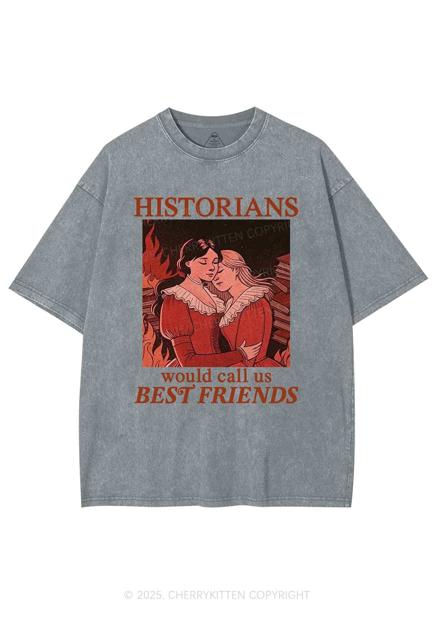 Call Us Best Friends Pride Y2K Shirts Washed Tee Cherrykitten - Image 7
