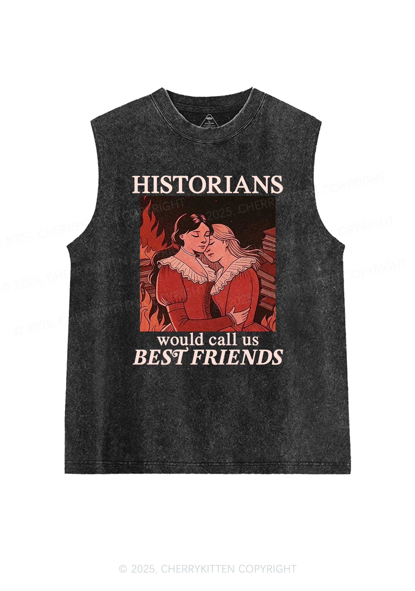 Call Us Best Friends Pride Y2K Washed Muscle Tank Cherrykitten - Image 3