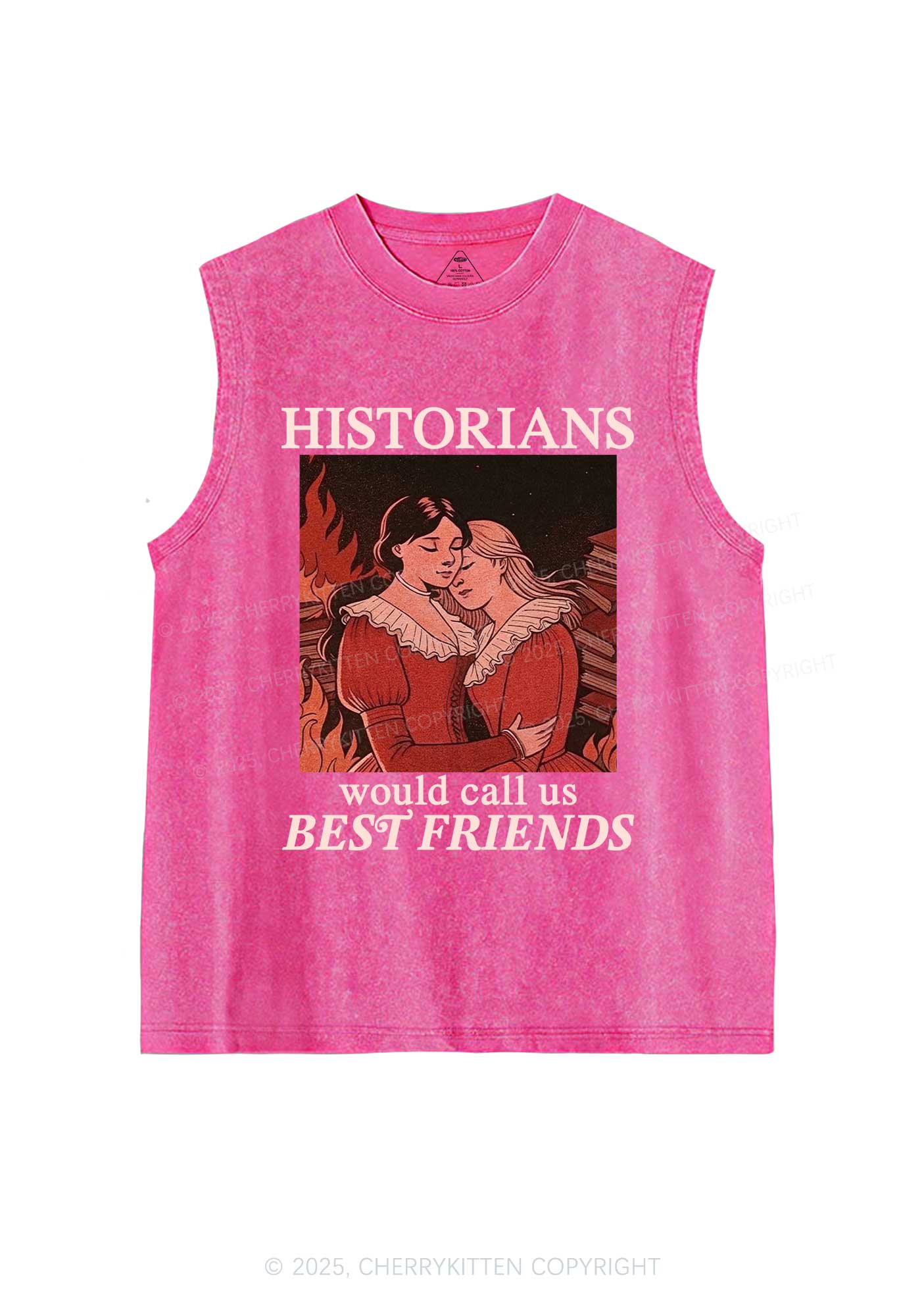 Call Us Best Friends Pride Y2K Washed Muscle Tank Cherrykitten - Image 4