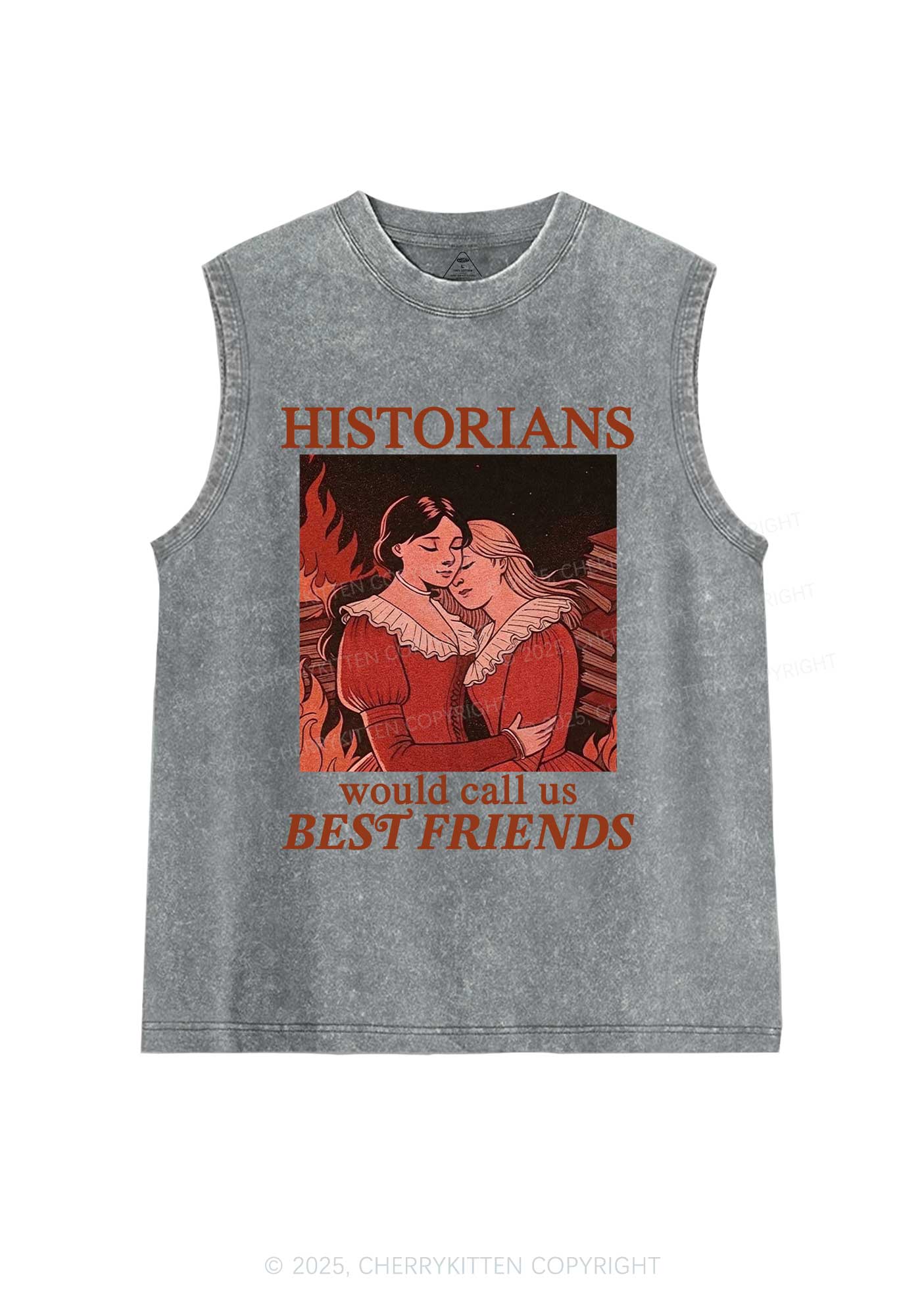 Call Us Best Friends Pride Y2K Washed Muscle Tank Cherrykitten - Image 5