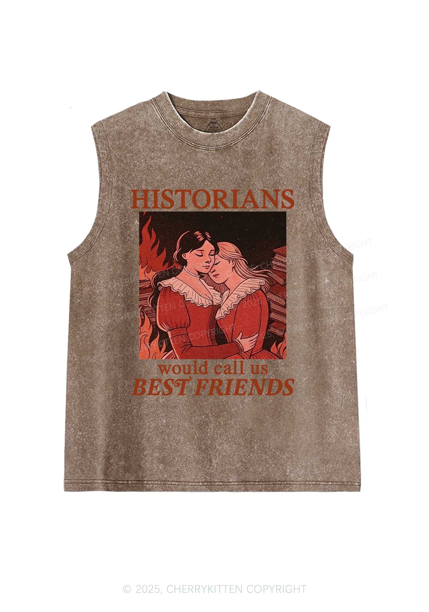 Call Us Best Friends Pride Y2K Washed Muscle Tank Cherrykitten - Image 6