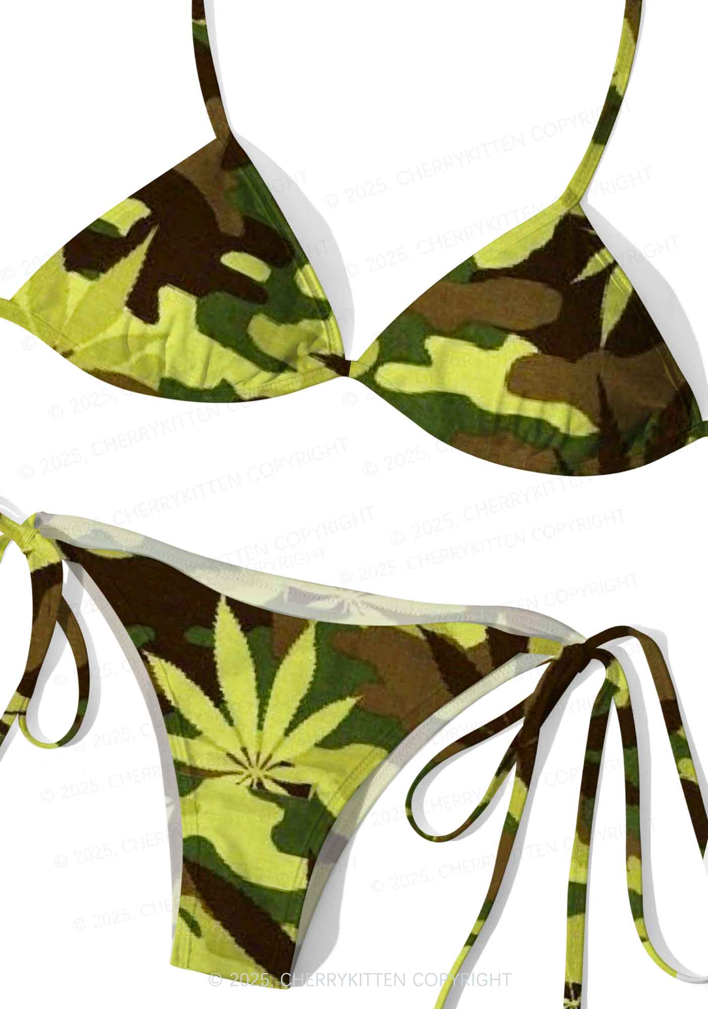 Camouflage Leaf Y2K Print Bikini Set Cherrykitten - Image 3