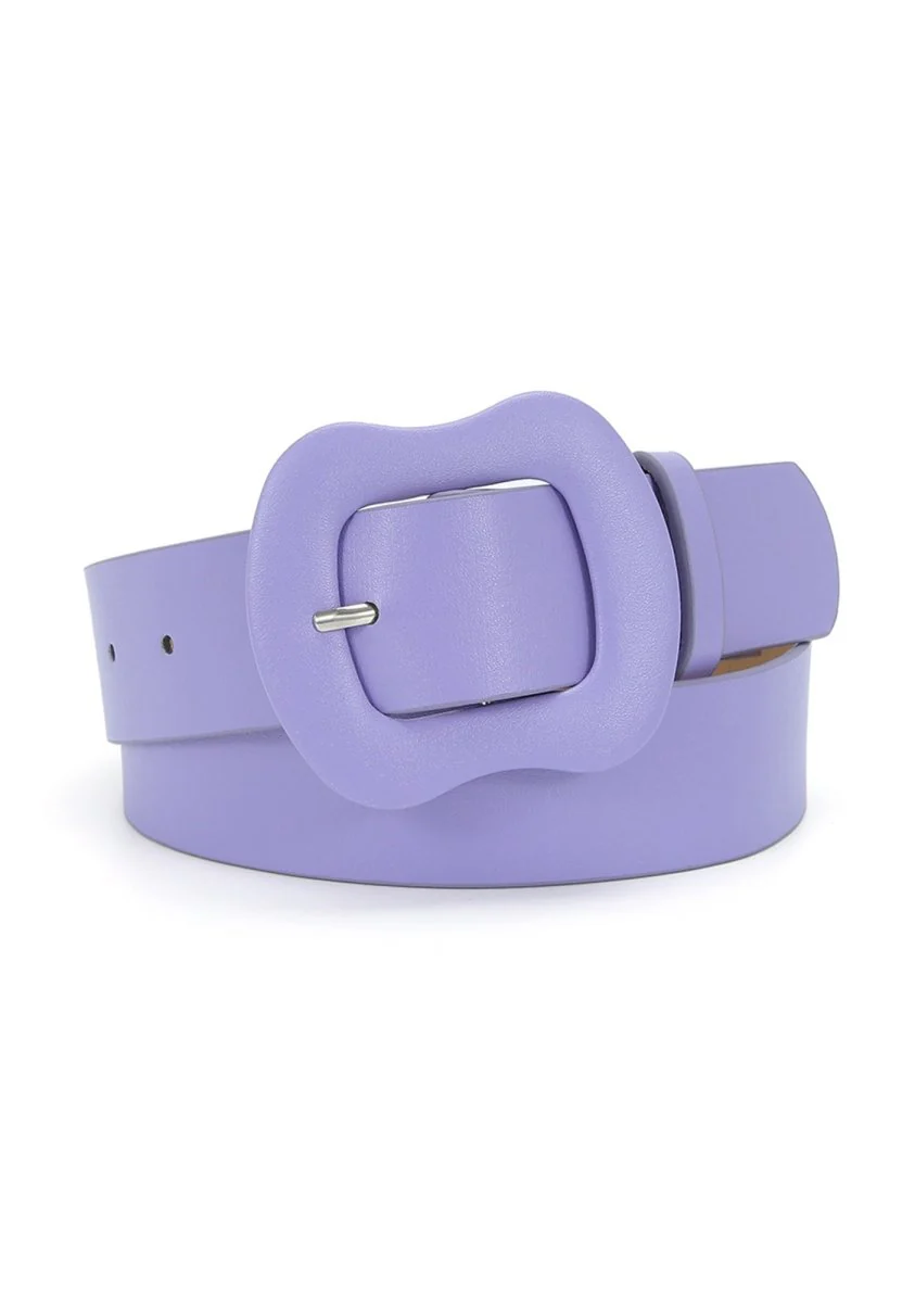 Candy Color Wide Buckle Belt - Image 3