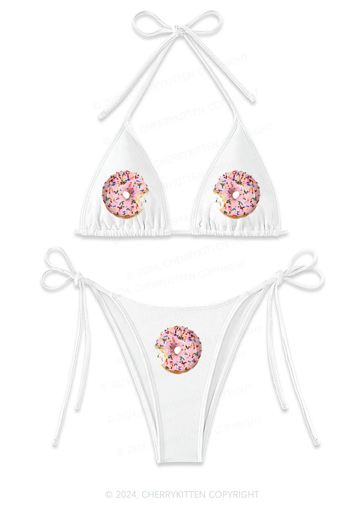 Candy Donuts Y2K Halter Triangle Bikini Set Cherrykitten - Image 3