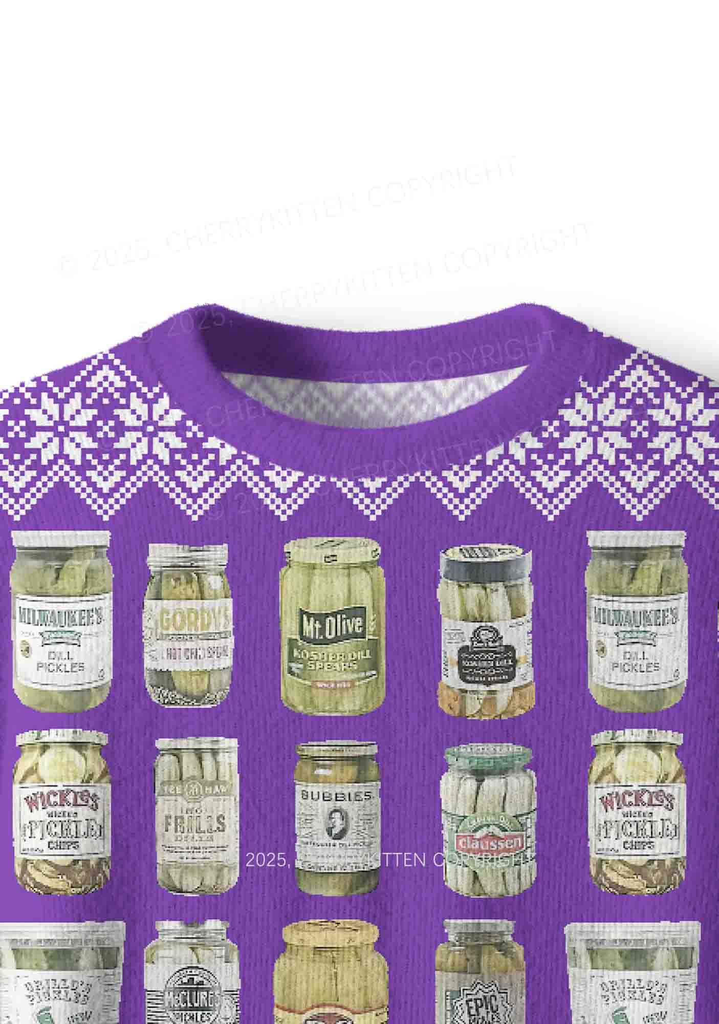 Canned Pickles Y2K Christmas Knit Sweatshirt Cherrykitten - Image 5