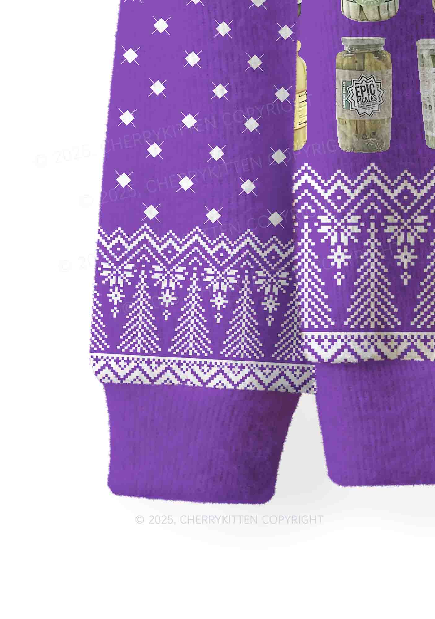 Canned Pickles Y2K Christmas Knit Sweatshirt Cherrykitten - Image 6