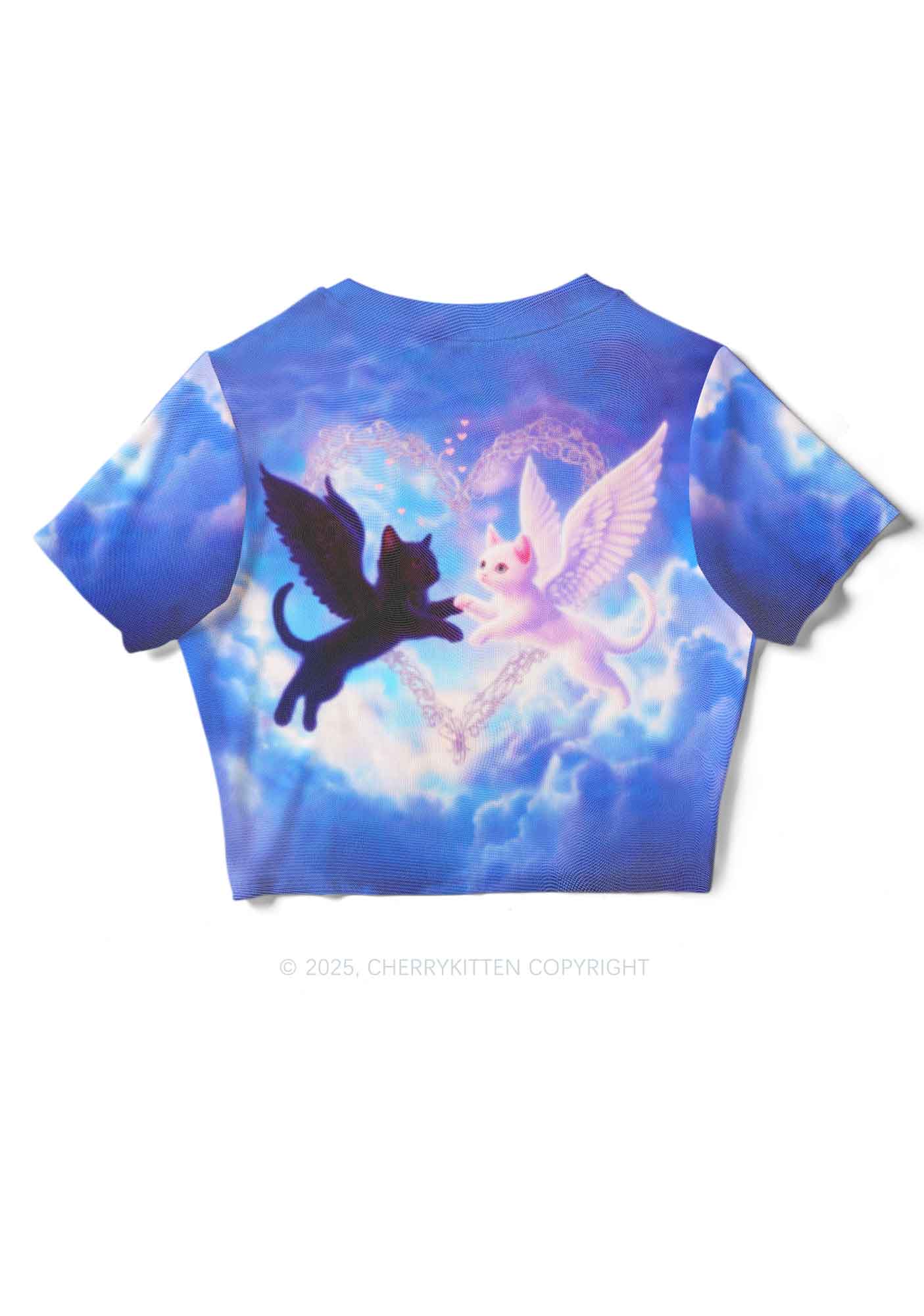Cat Angel Y2K Mesh Crop Top Cherrykitten - Image 4