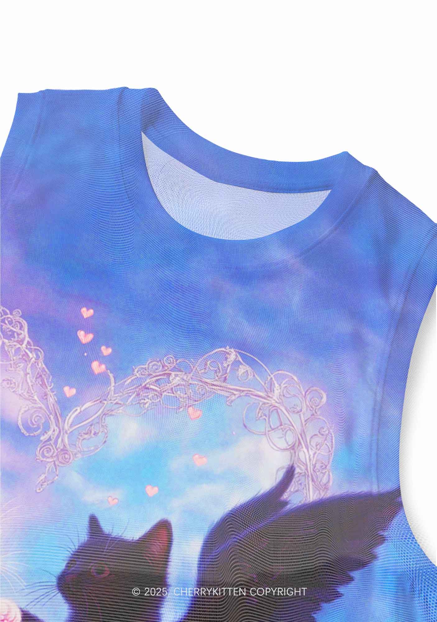 Cat Angel Y2K Mesh Muscle Tank Cherrykitten - Image 2