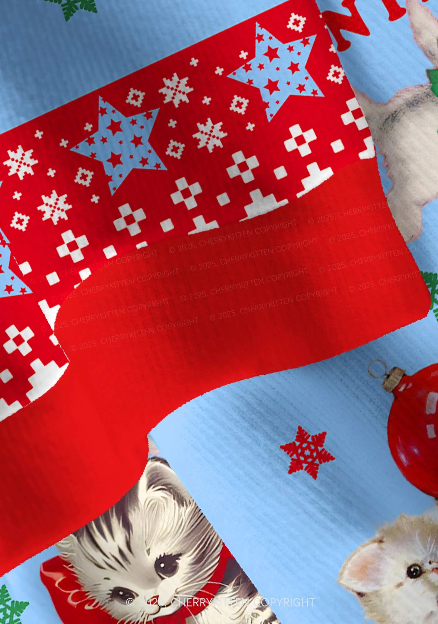 Cat Mxxf Y2K Christmas Cardigan Knit Sweatshirt Cherrykitten - Image 4