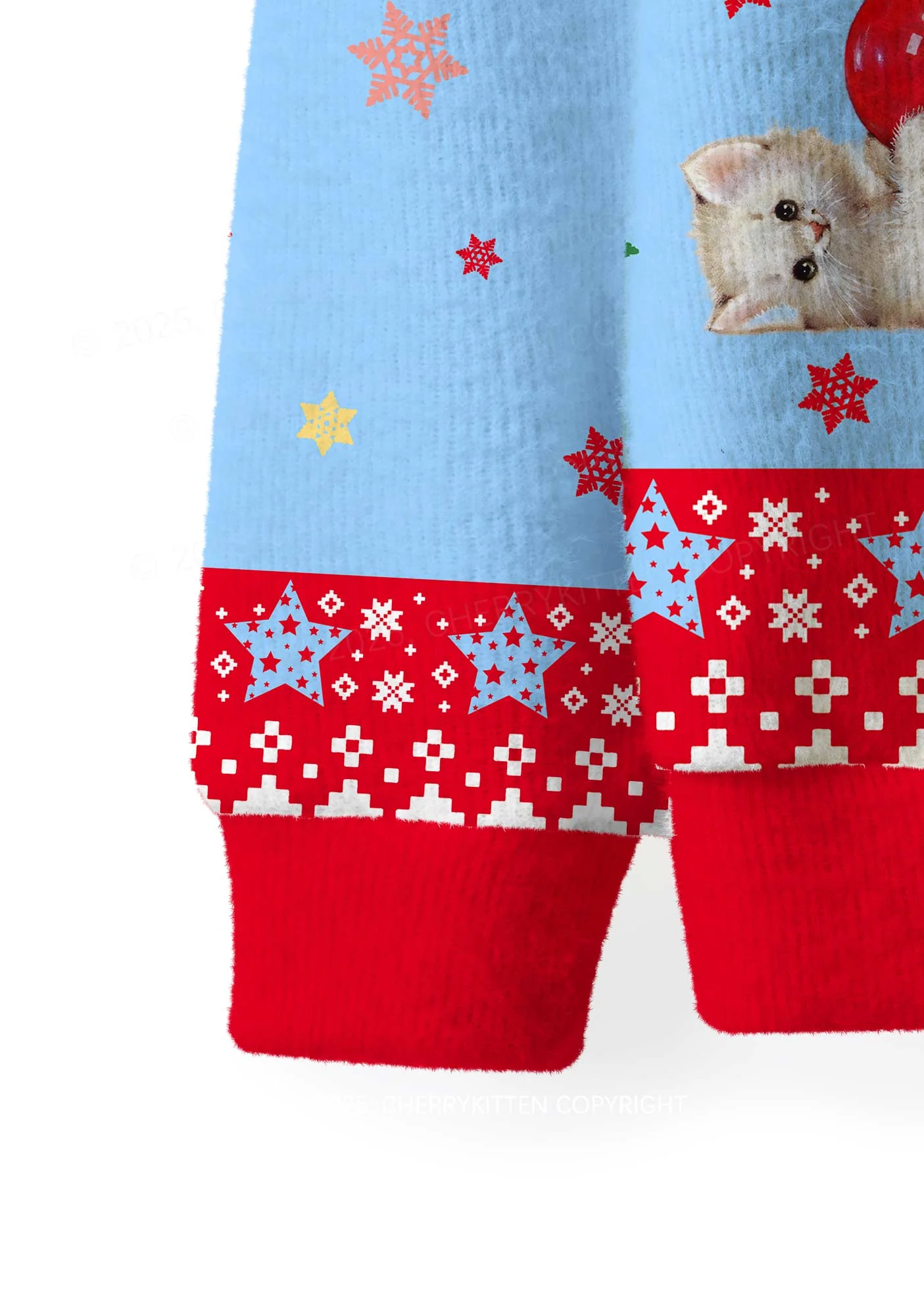 Cat Mxxf Y2K Christmas Knit Sweatshirt Cherrykitten - Image 3