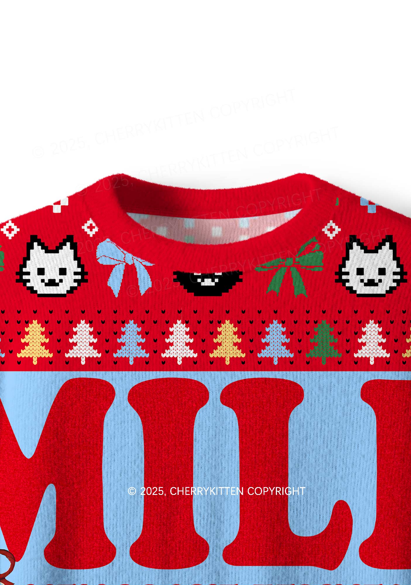 Cat Mxxf Y2K Christmas Knit Sweatshirt Cherrykitten - Image 4