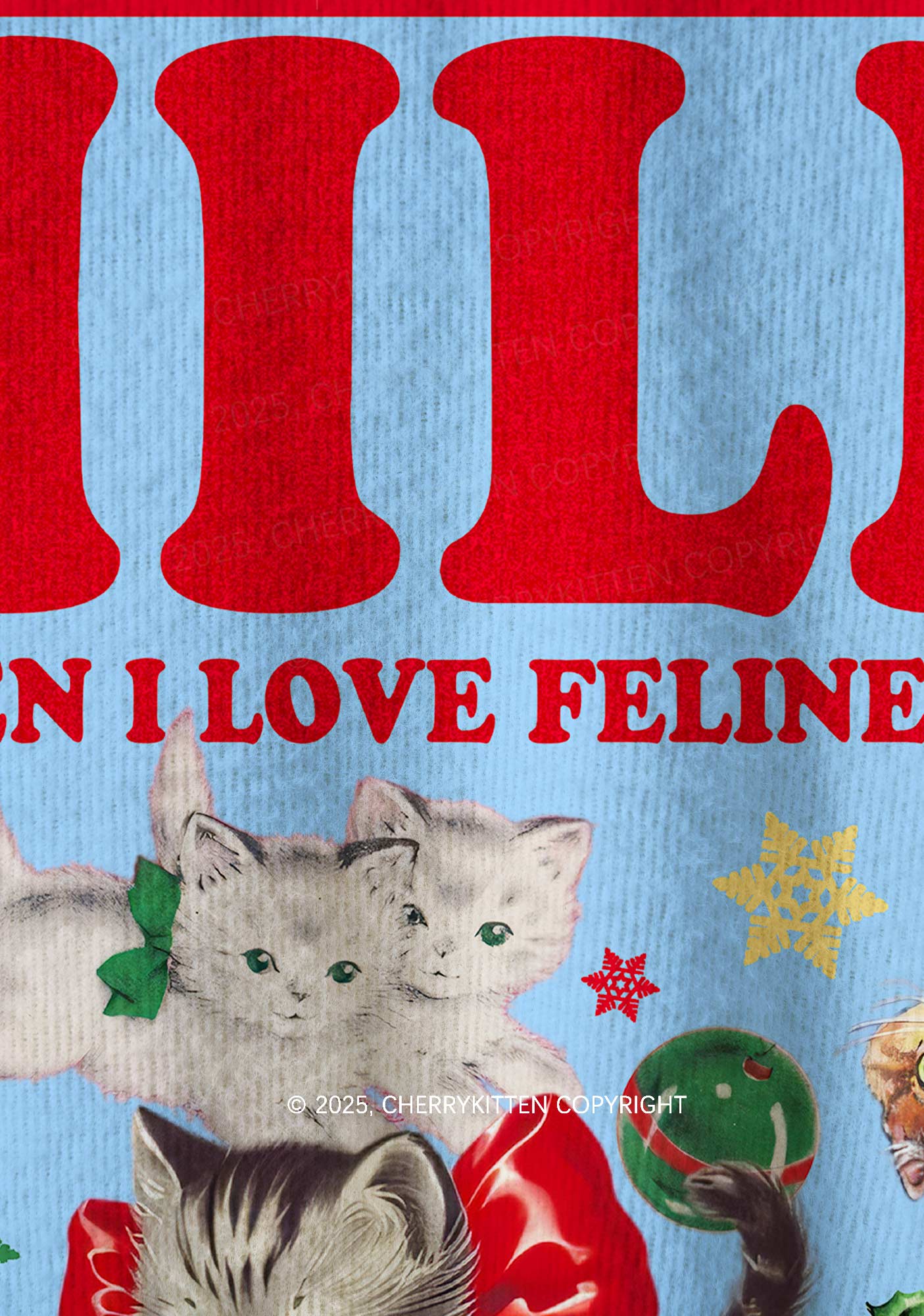 Cat Mxxf Y2K Christmas Knit Sweatshirt Cherrykitten - Image 5