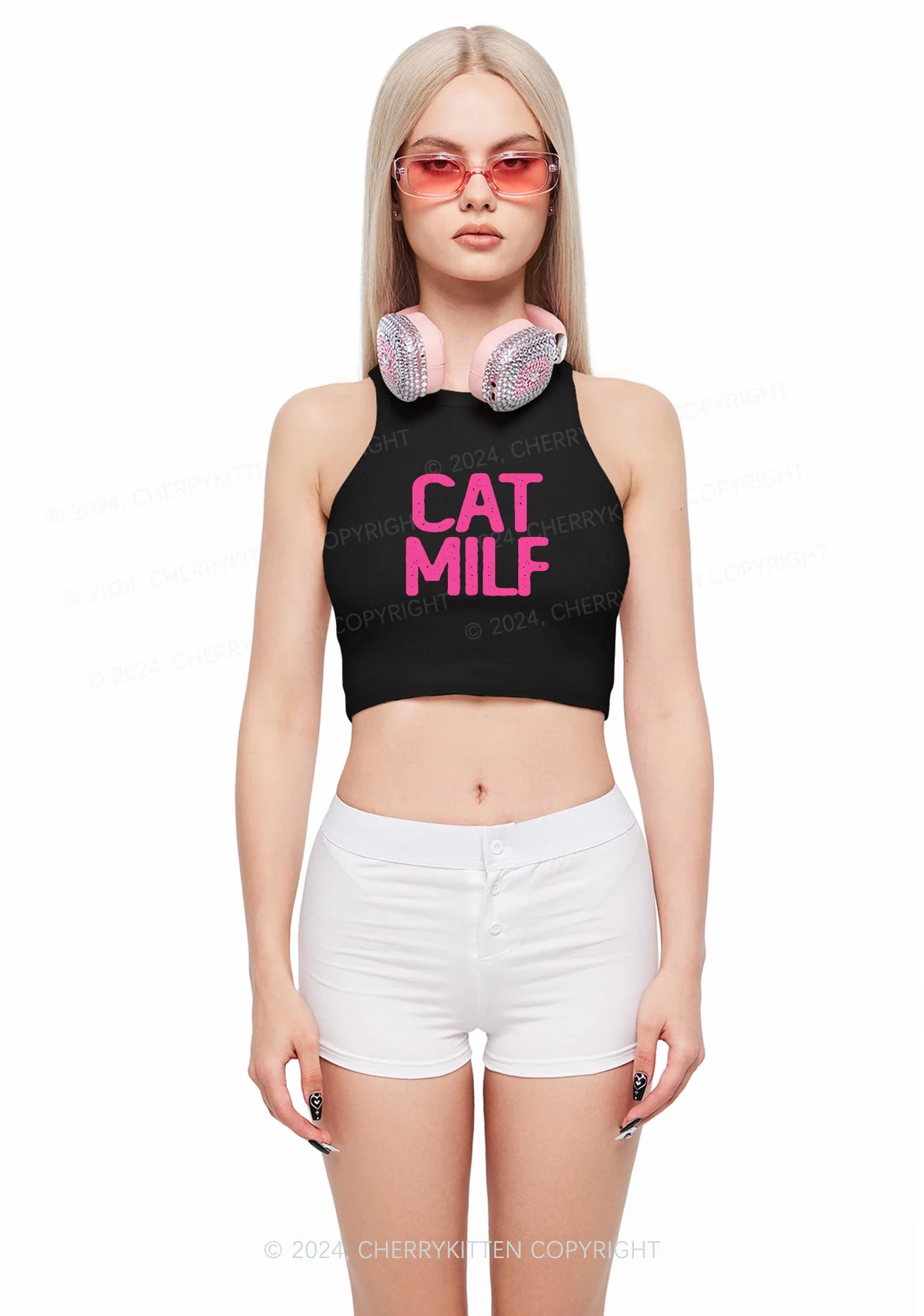 Cat Mxxf Y2K Crop Tank Top Cherrykitten - Image 2